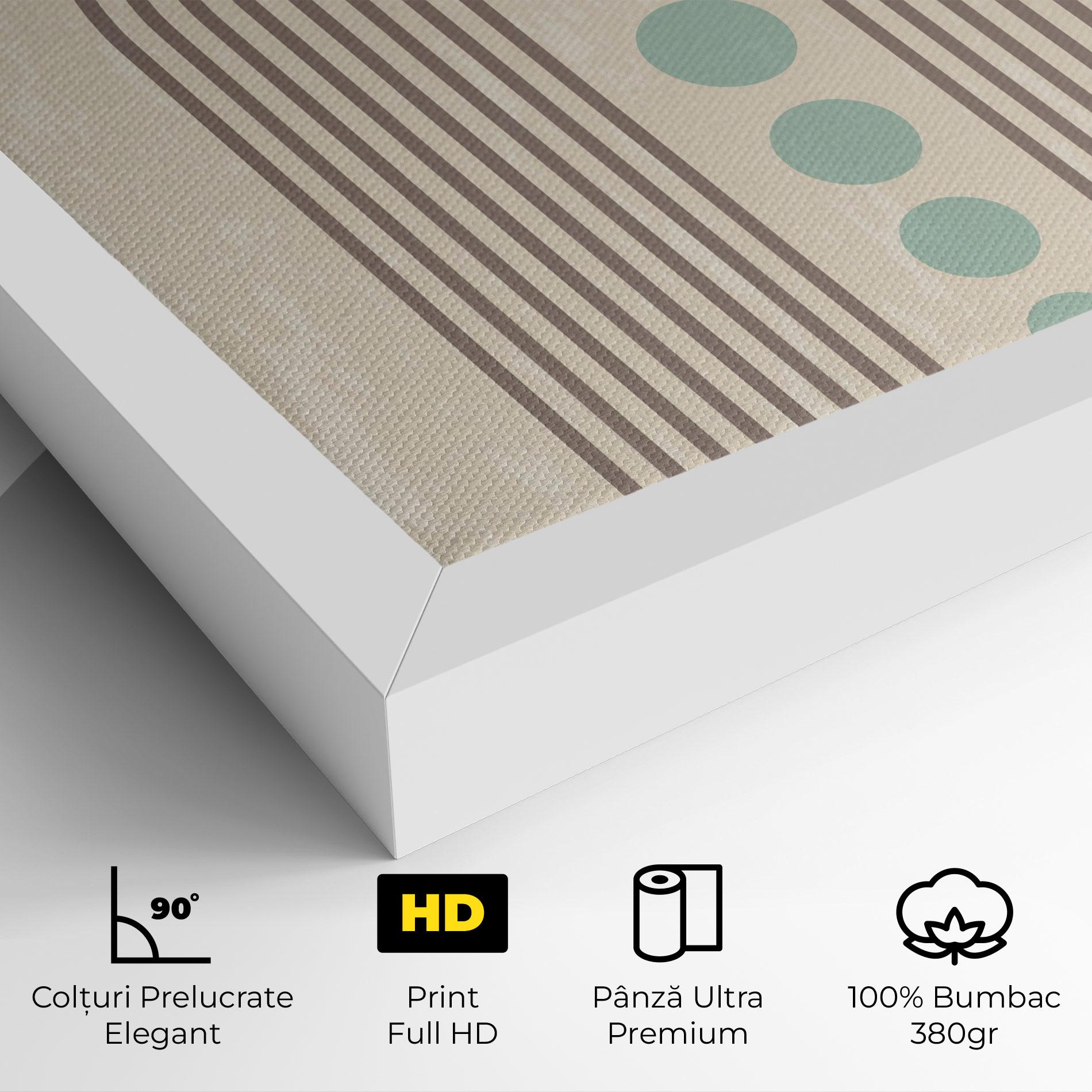 Tablou Canvas Cream Blue Circles mockup 4