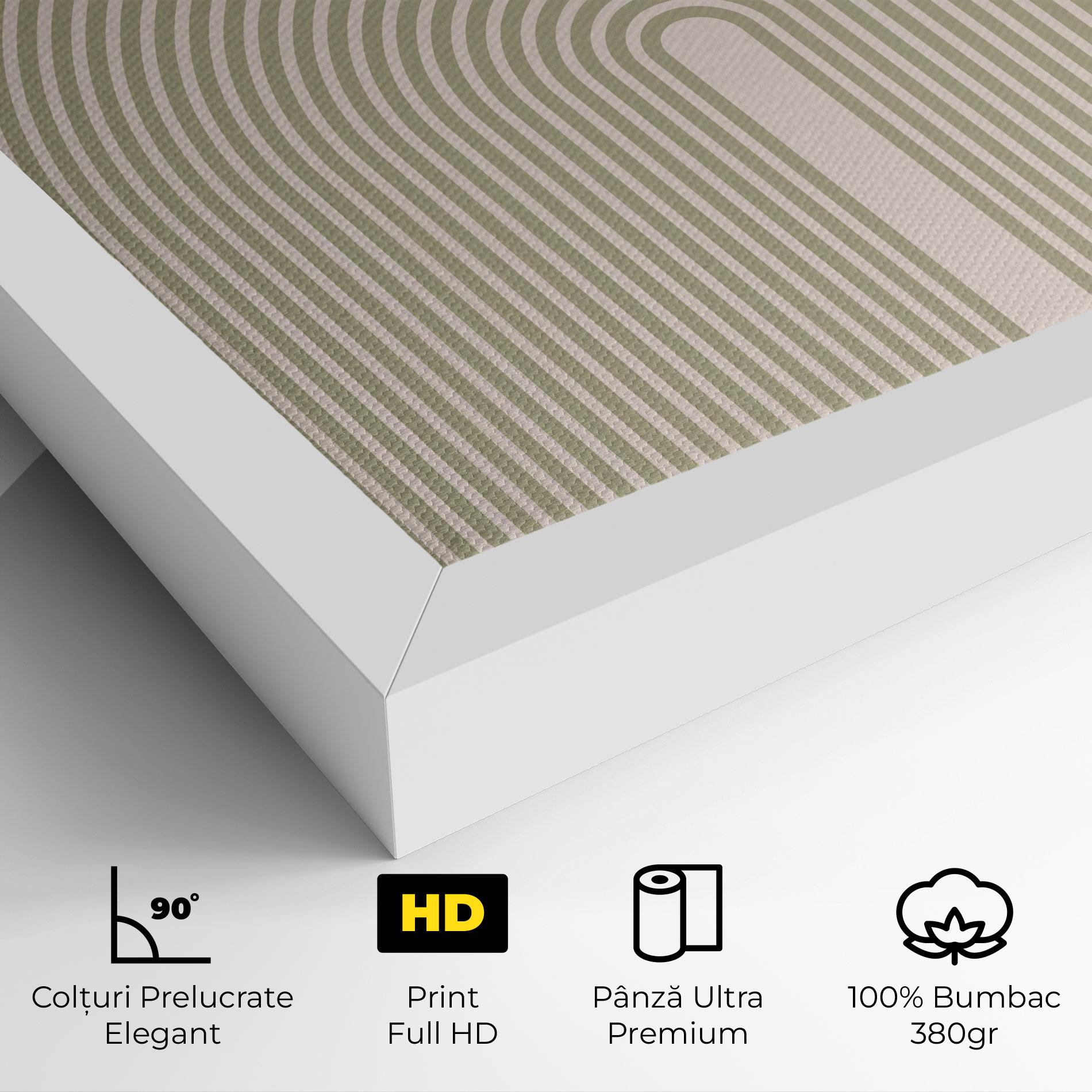 Tablou Canvas Green Circle Lines mockup 4