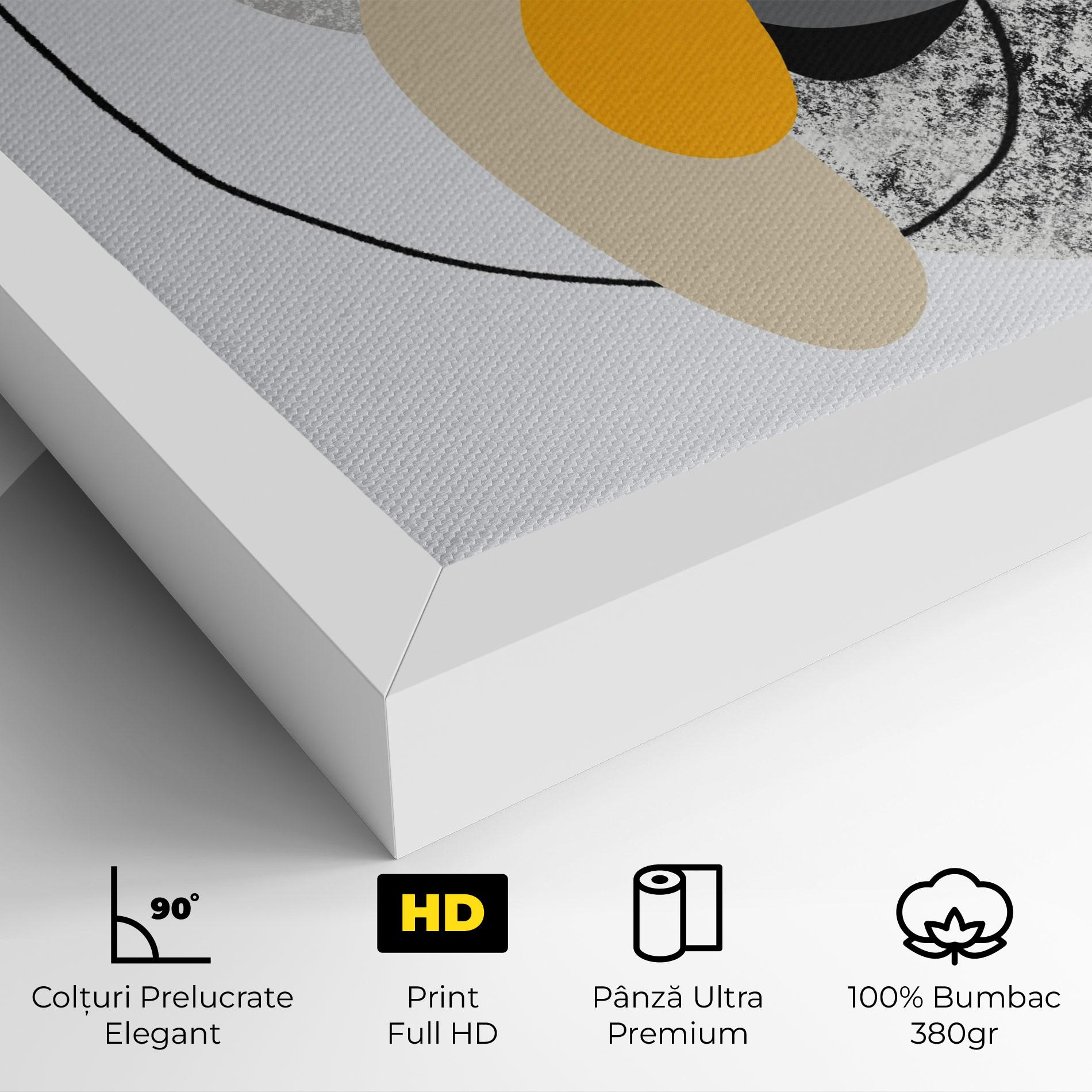 Tablou Canvas Grey Orange Shape mockup 4