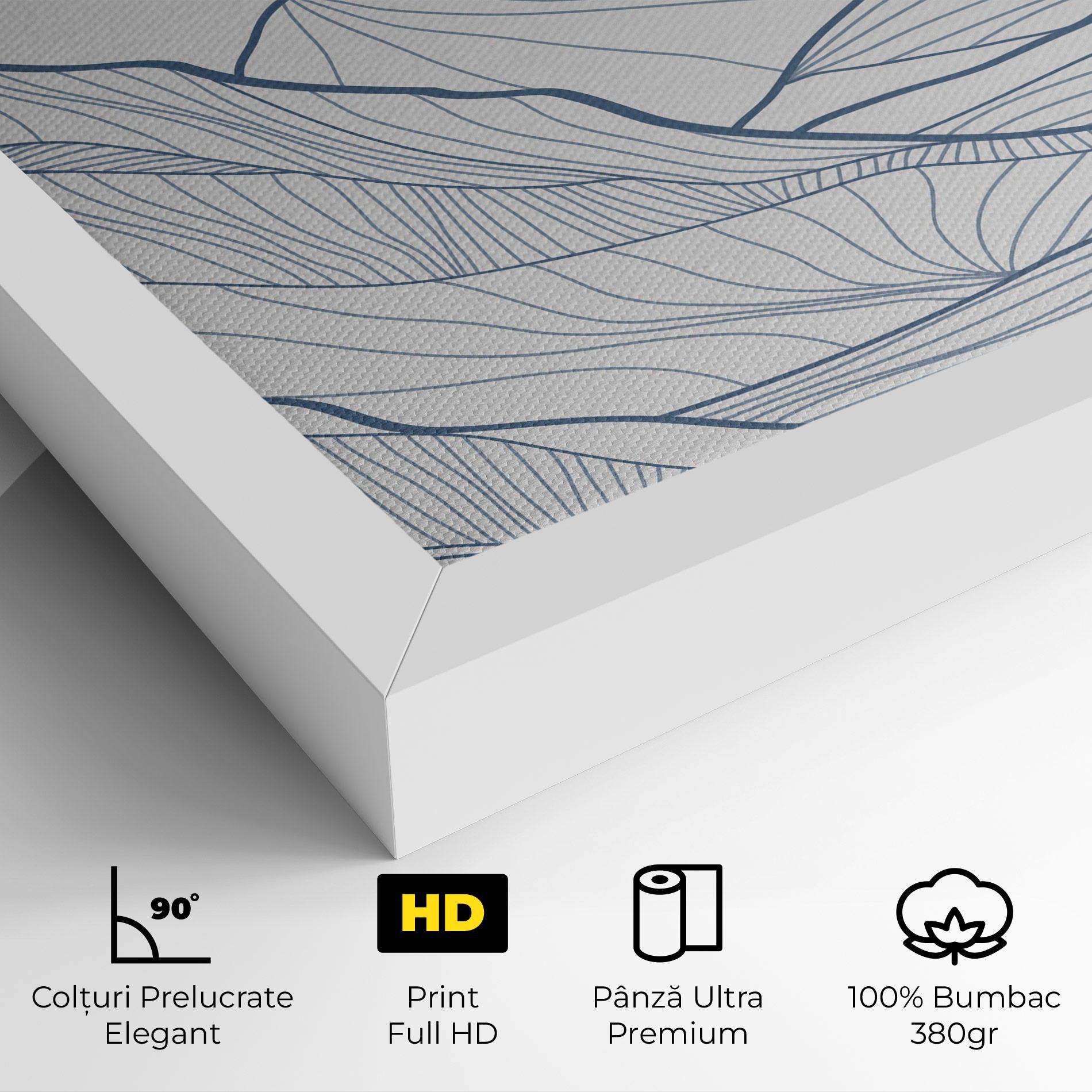 Tablou Canvas Mountain Blue Line mockup 4