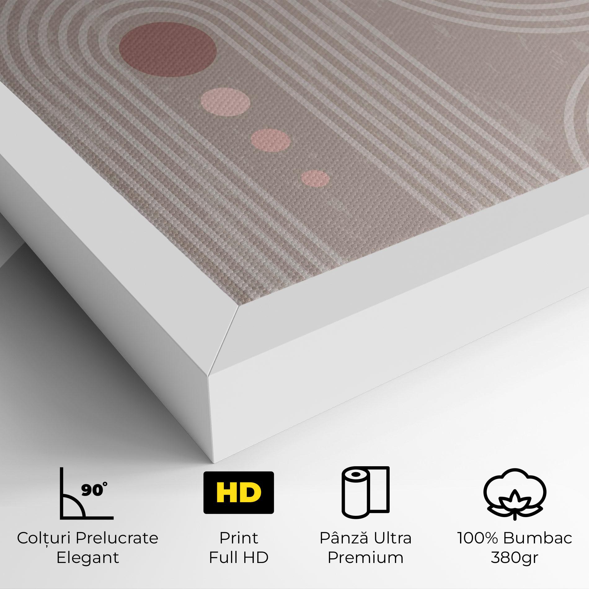 Tablou Canvas Pink Circle On Cream mockup 4