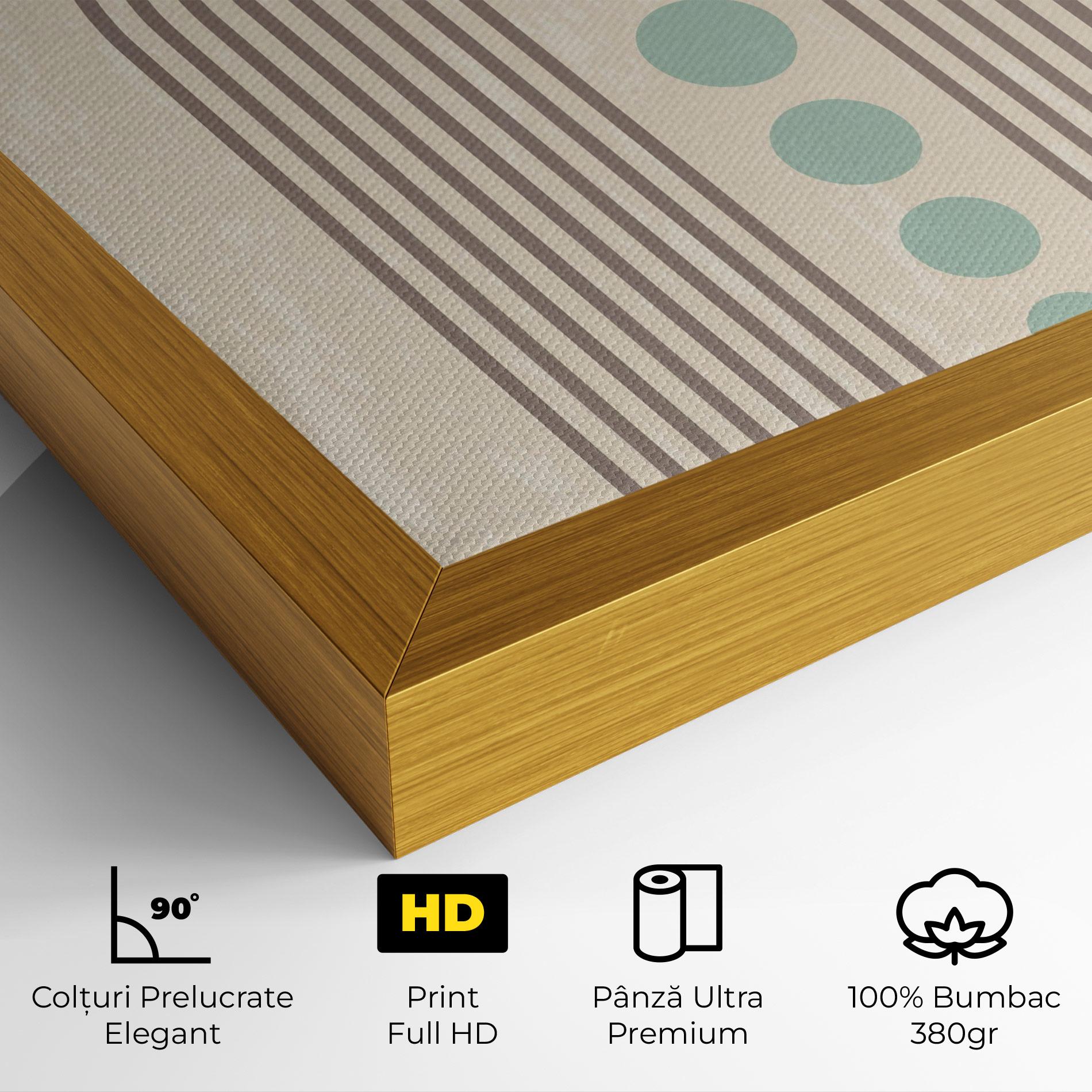 Tablou Canvas Cream Blue Circles mockup 4