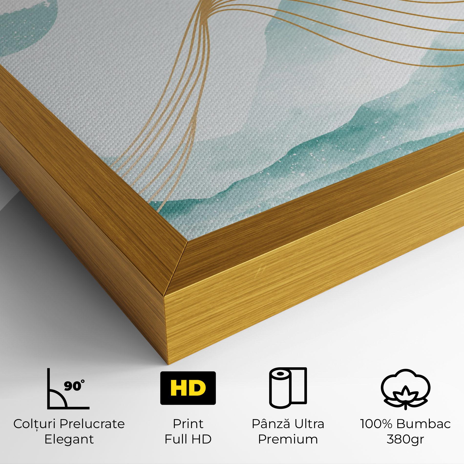 Tablou Canvas Gold Line Mountain mockup 4