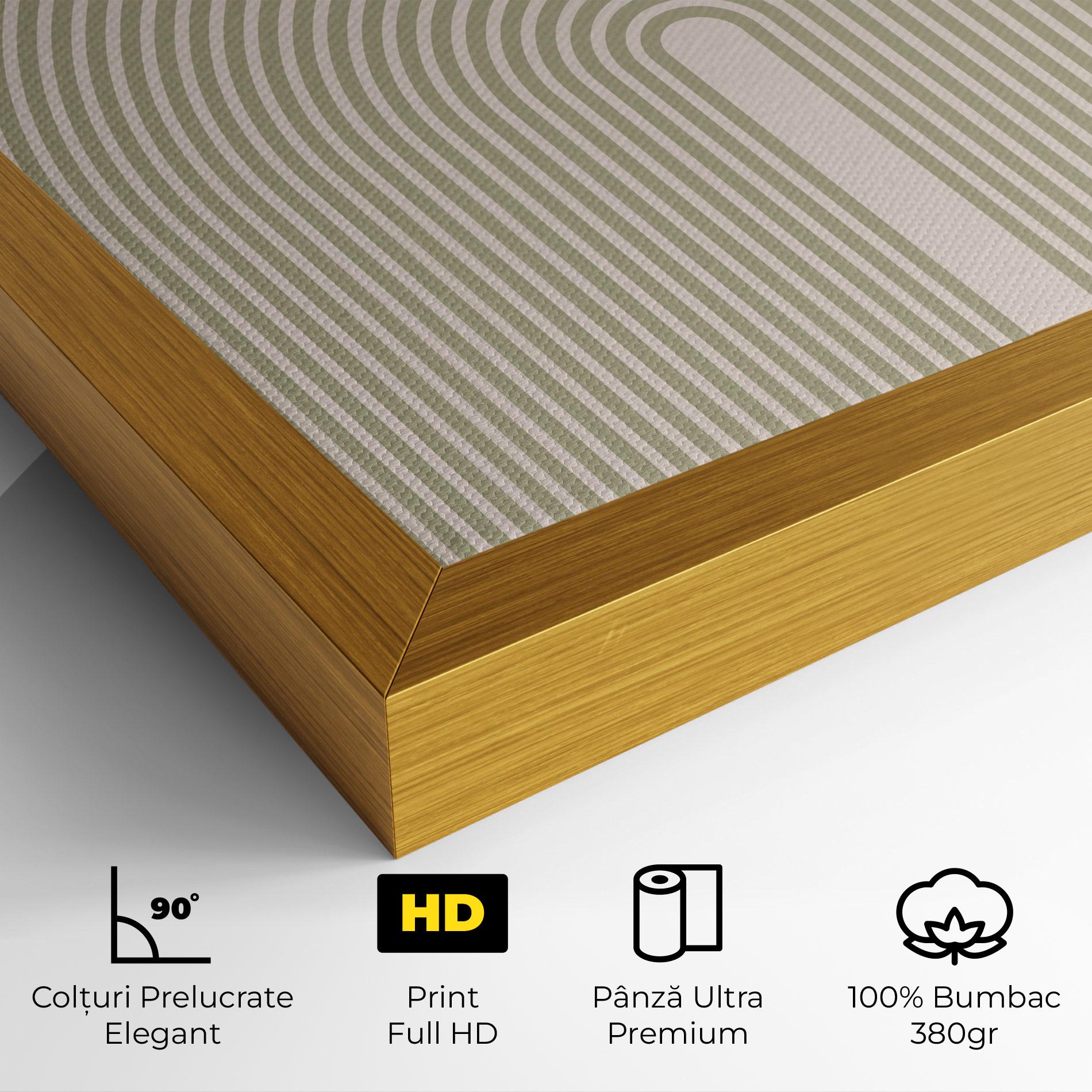 Tablou Canvas Green Circle Lines mockup 4