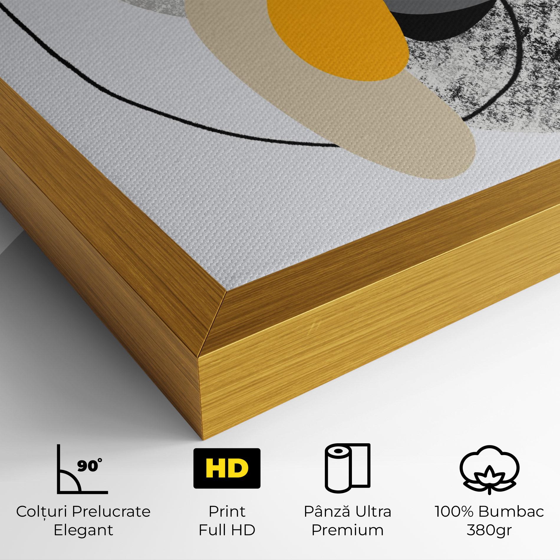 Tablou Canvas Grey Orange Shape mockup 4
