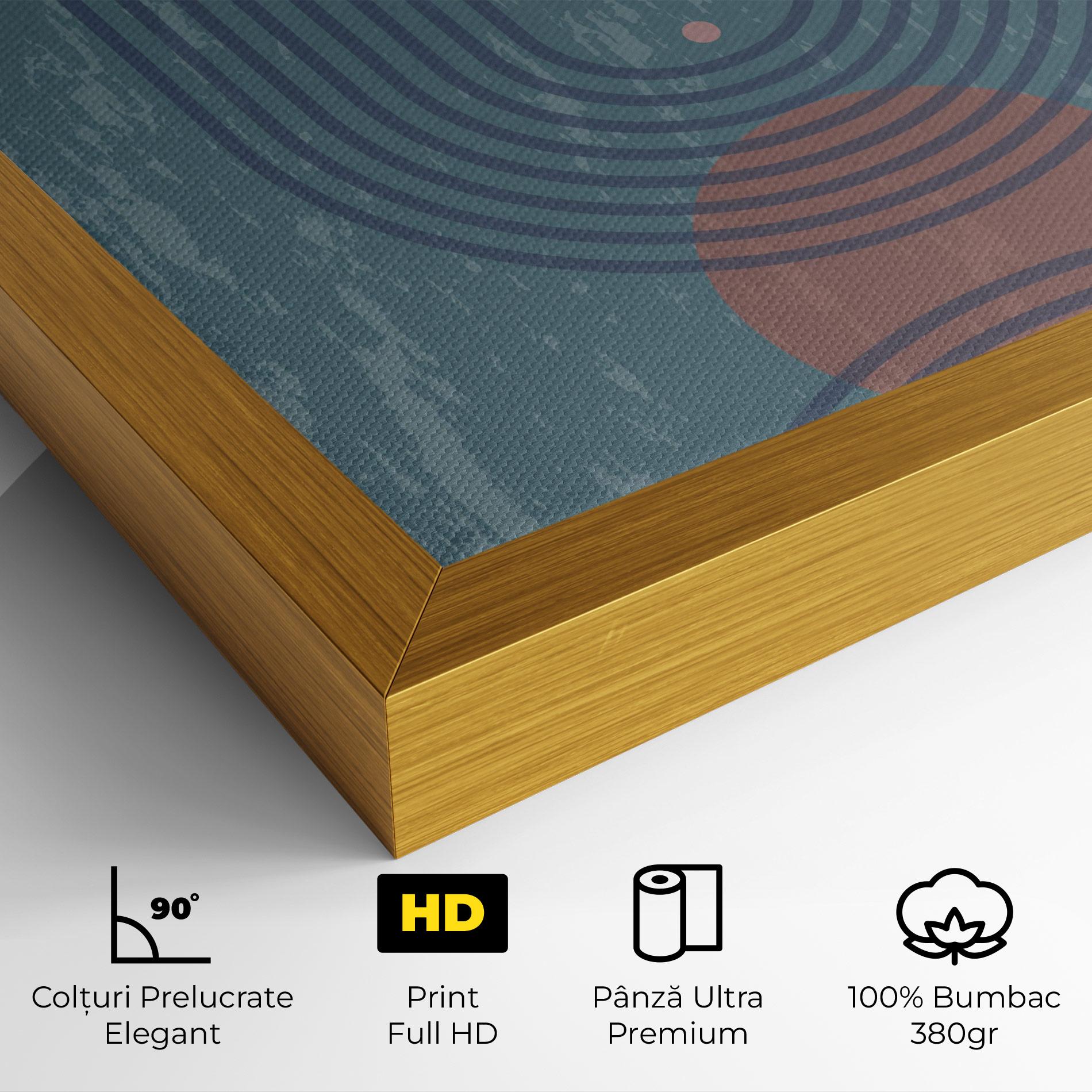 Tablou Canvas Pink Circle On Blue mockup 4