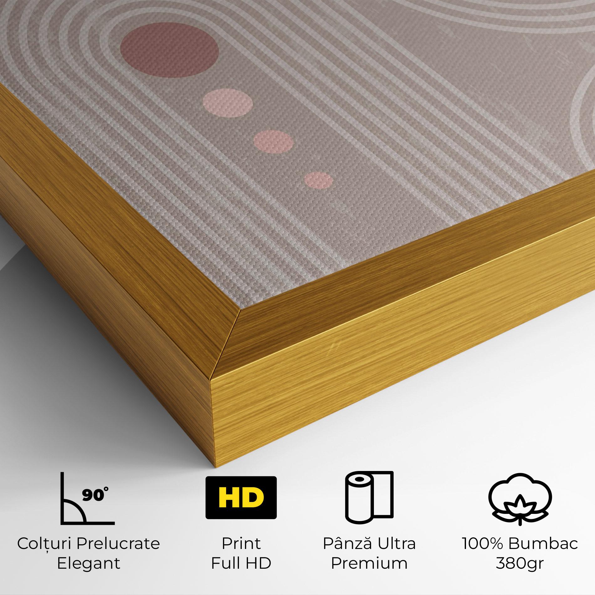 Tablou Canvas Pink Circle On Cream mockup 4