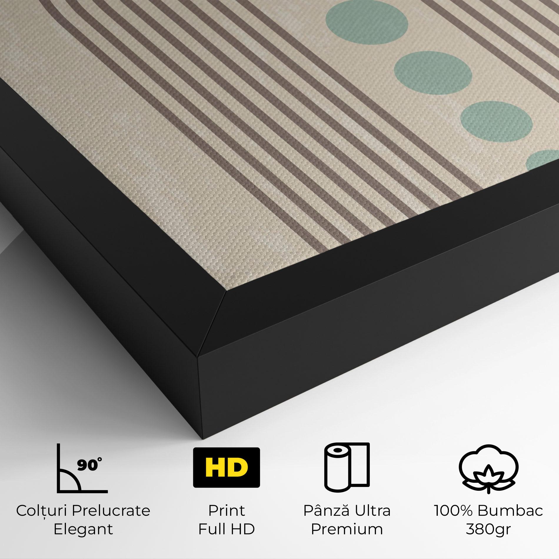 Tablou Canvas Cream Blue Circles mockup 4