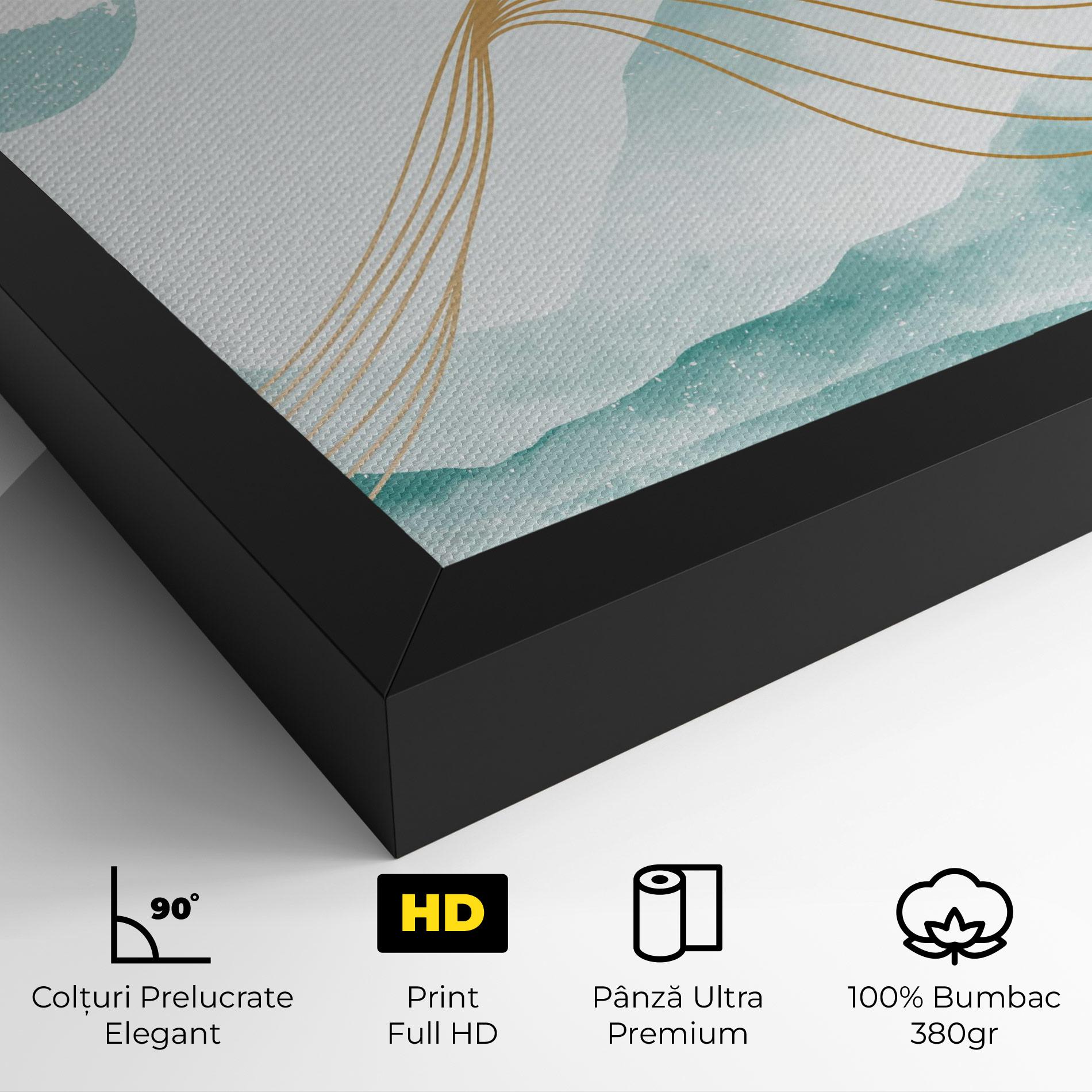 Tablou Canvas Gold Line Mountain mockup 4