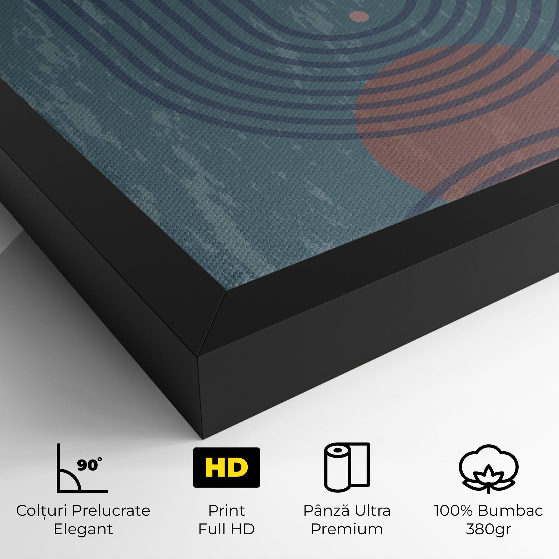 Tablou Canvas Pink Circle On Blue mockup 4