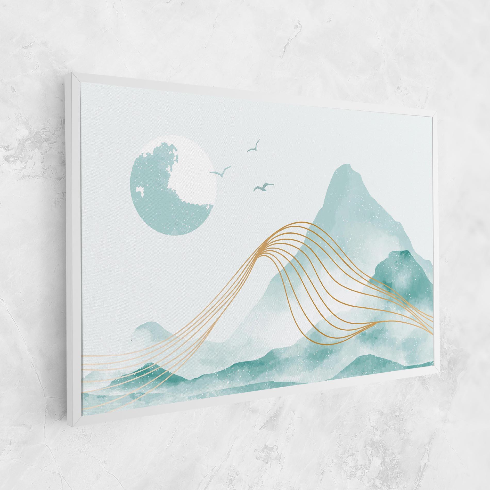 Tablou Canvas Gold Line Mountain mockup 1