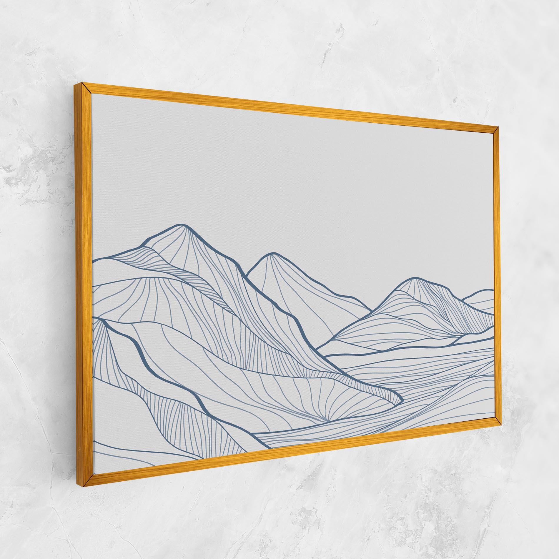 Tablou Canvas Mountain Blue Line mockup 1
