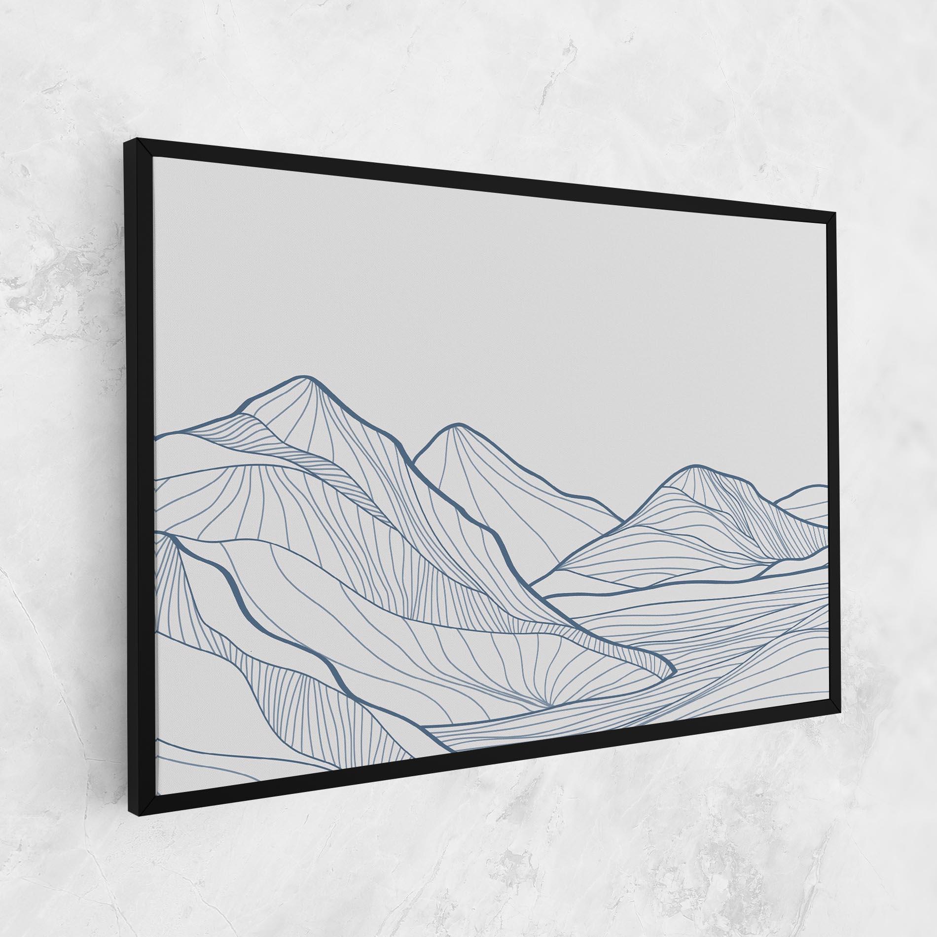 Tablou Canvas Mountain Blue Line mockup 1
