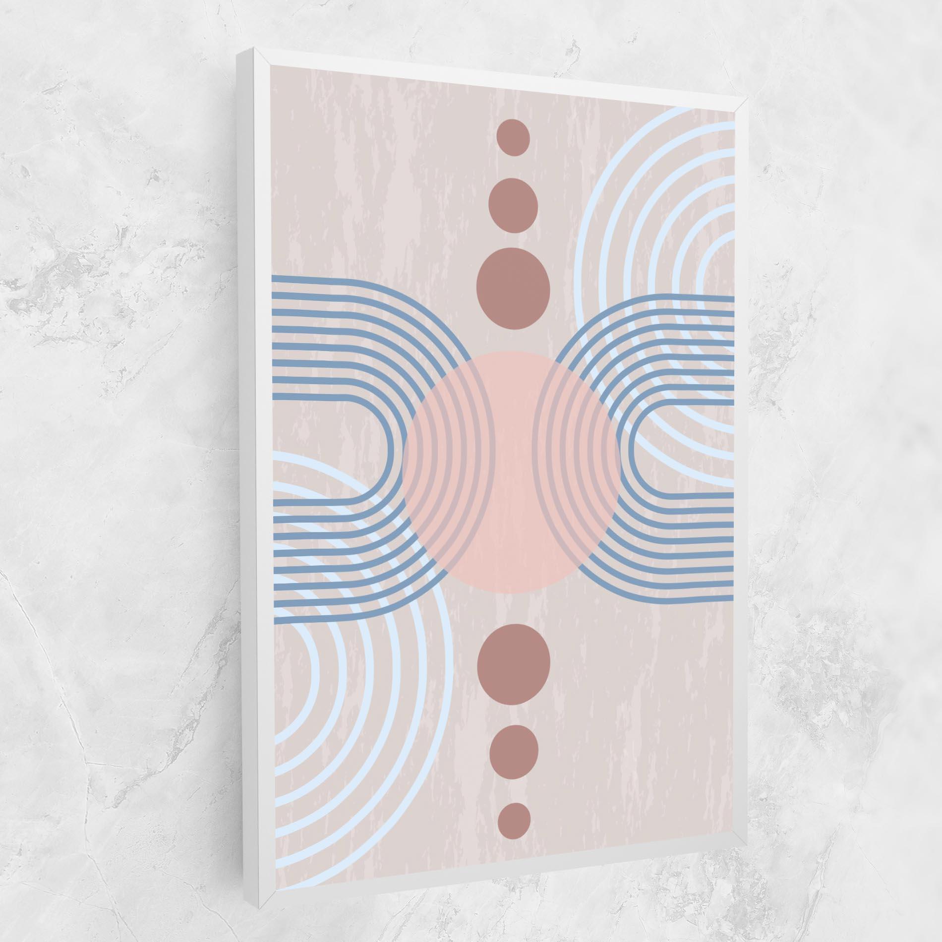 Tablou Canvas Blue Lines On Pink mockup 1