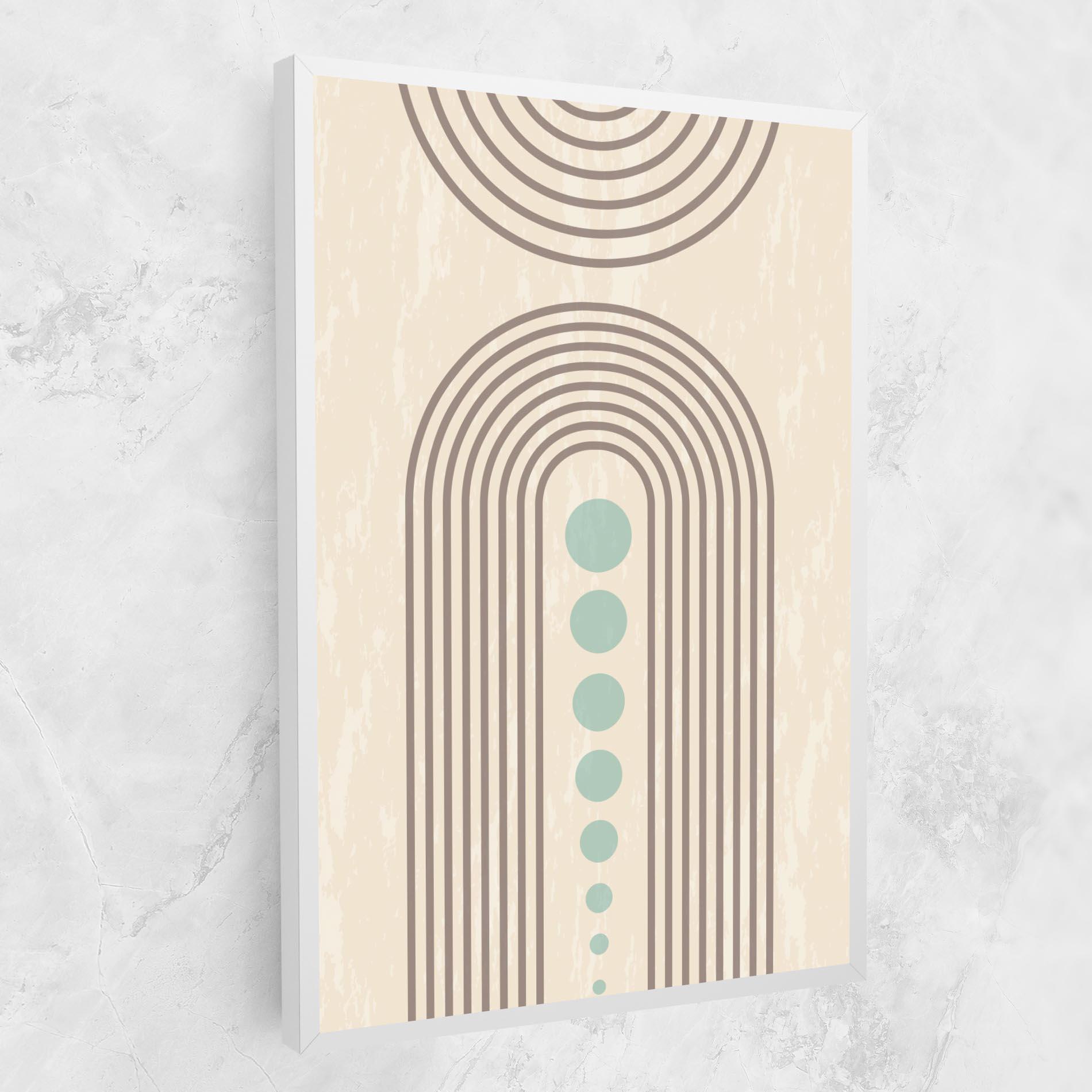 Tablou Canvas Cream Blue Circles mockup 1