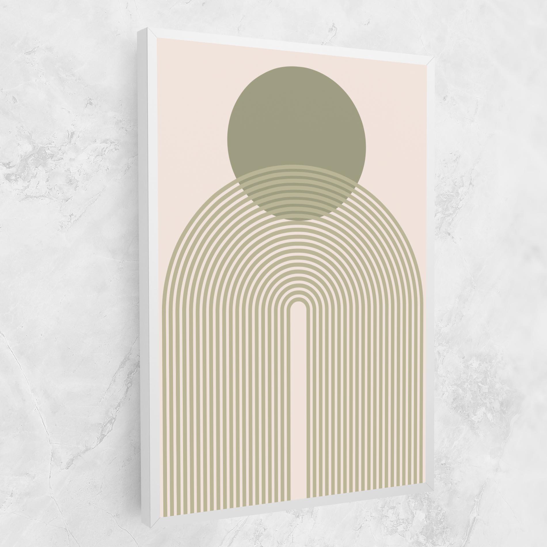 Tablou Canvas Green Circle Lines mockup 1