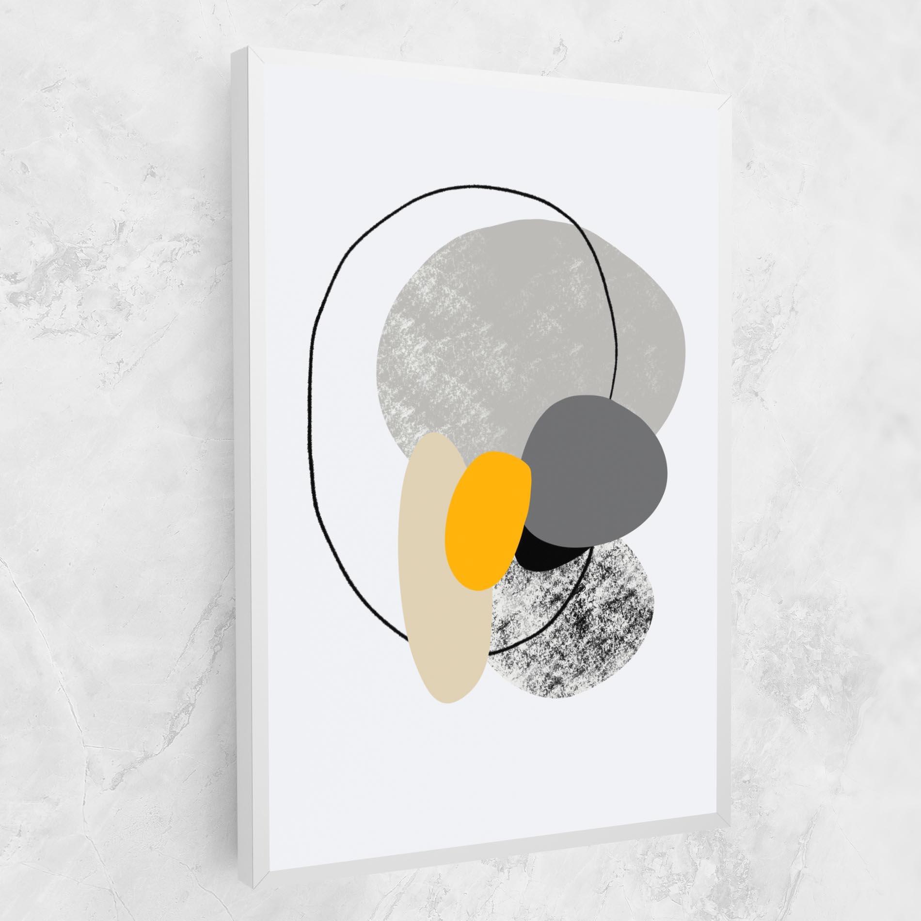 Tablou Canvas Grey Orange Shape mockup 1