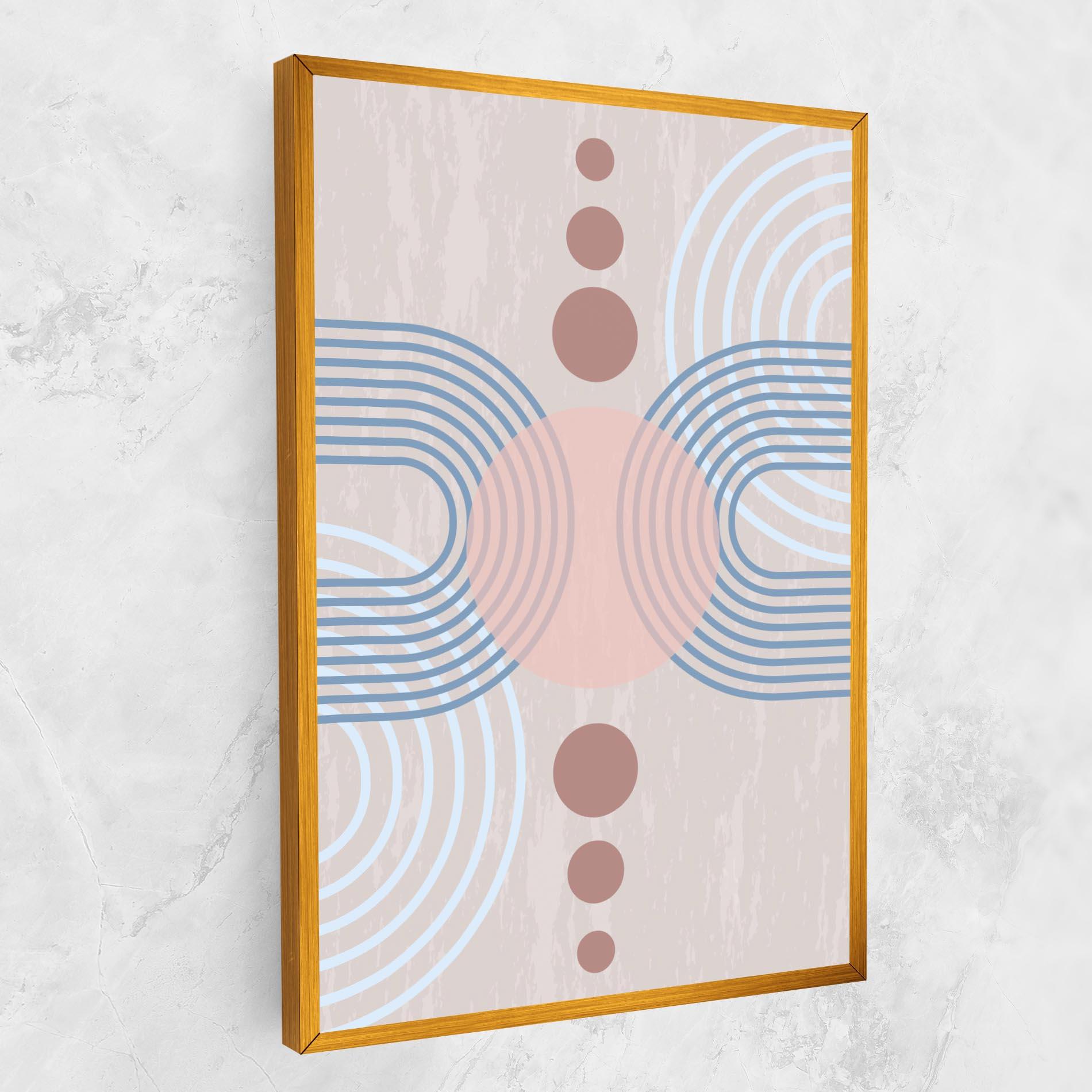 Tablou Canvas Blue Lines On Pink mockup 1