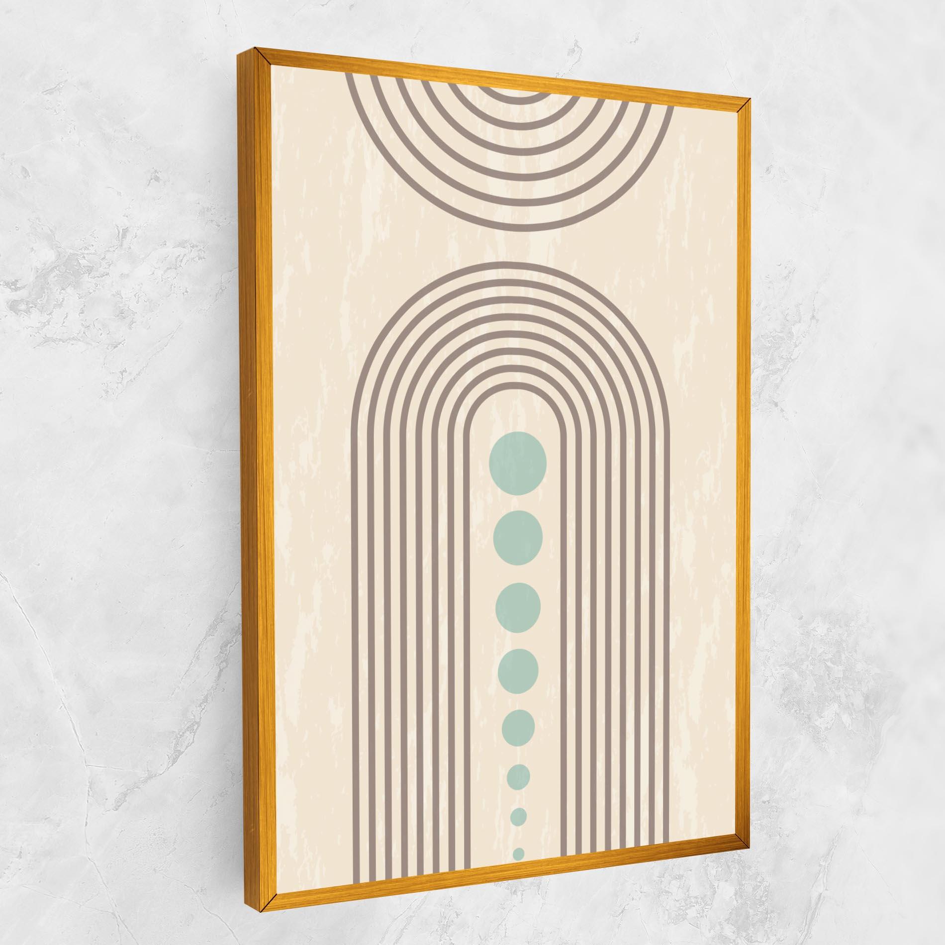 Tablou Canvas Cream Blue Circles mockup 1