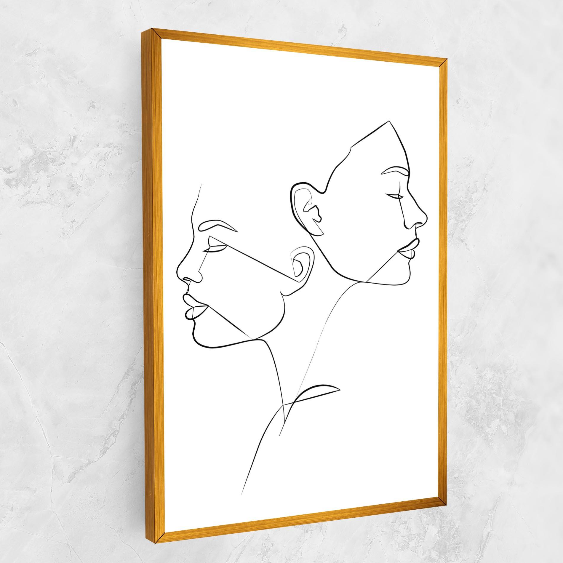 Tablou Canvas Female Black Line mockup 1