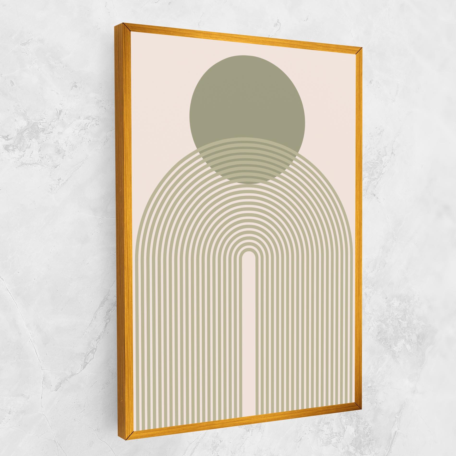 Tablou Canvas Green Circle Lines mockup 1