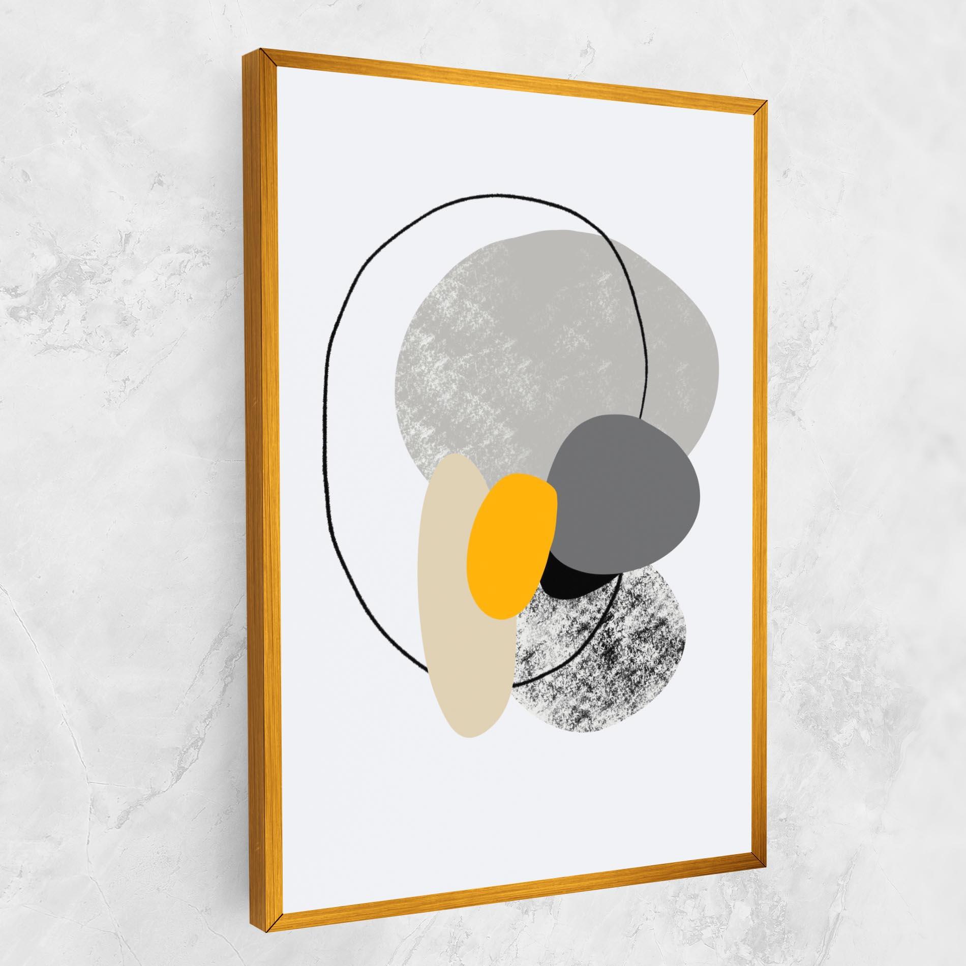 Tablou Canvas Grey Orange Shape mockup 1