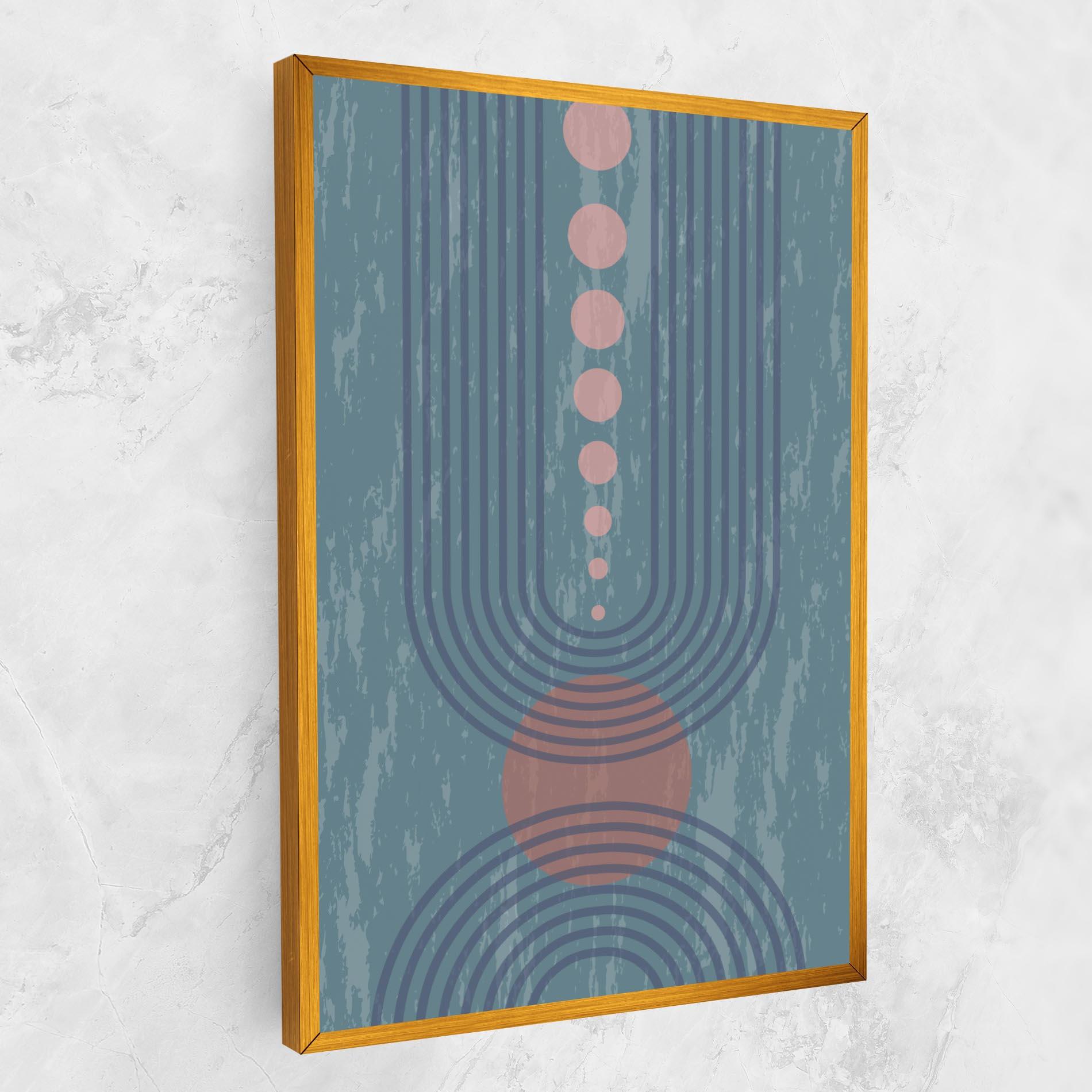 Tablou Canvas Pink Circle On Blue mockup 1