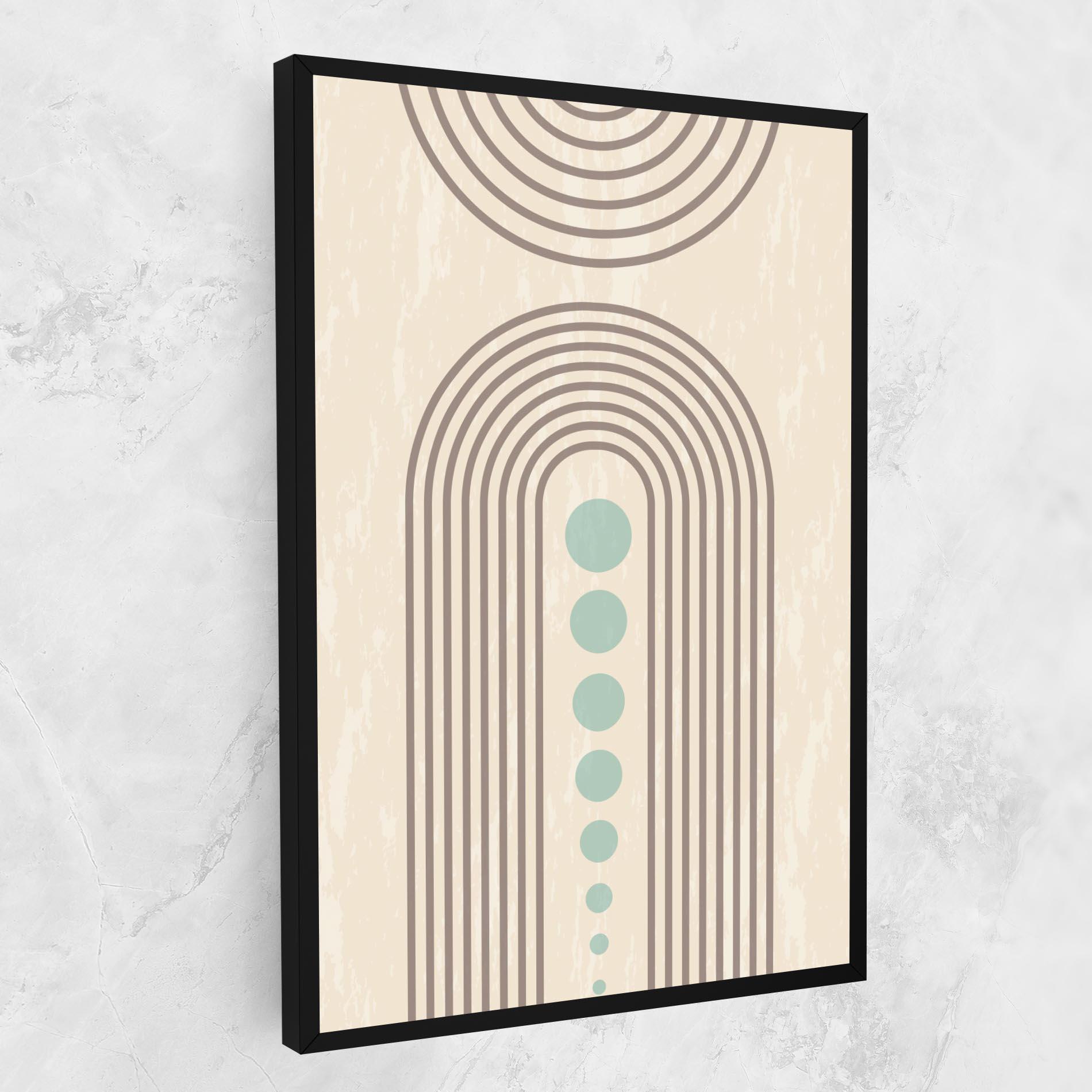 Tablou Canvas Cream Blue Circles mockup 1