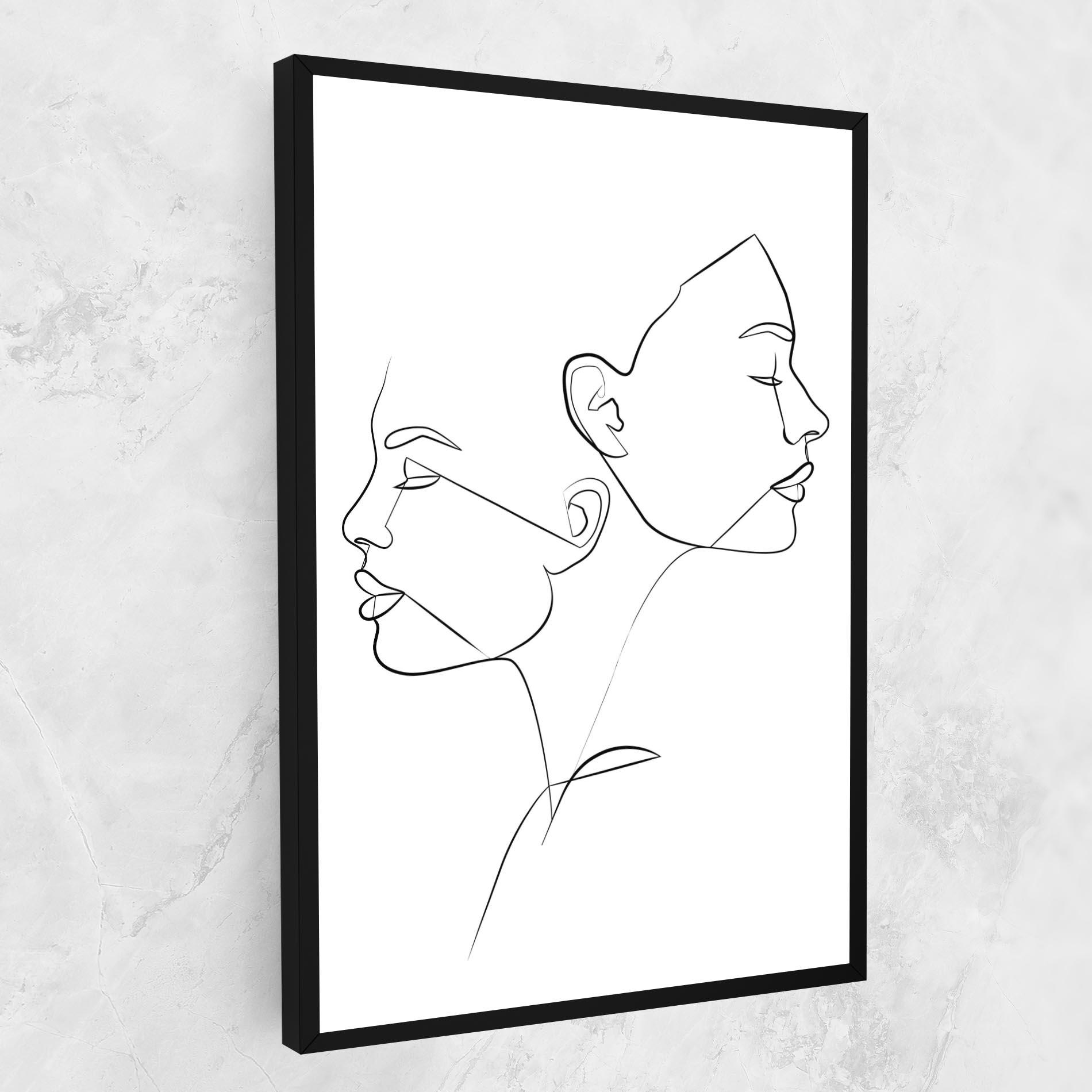 Tablou Canvas Female Black Line mockup 1