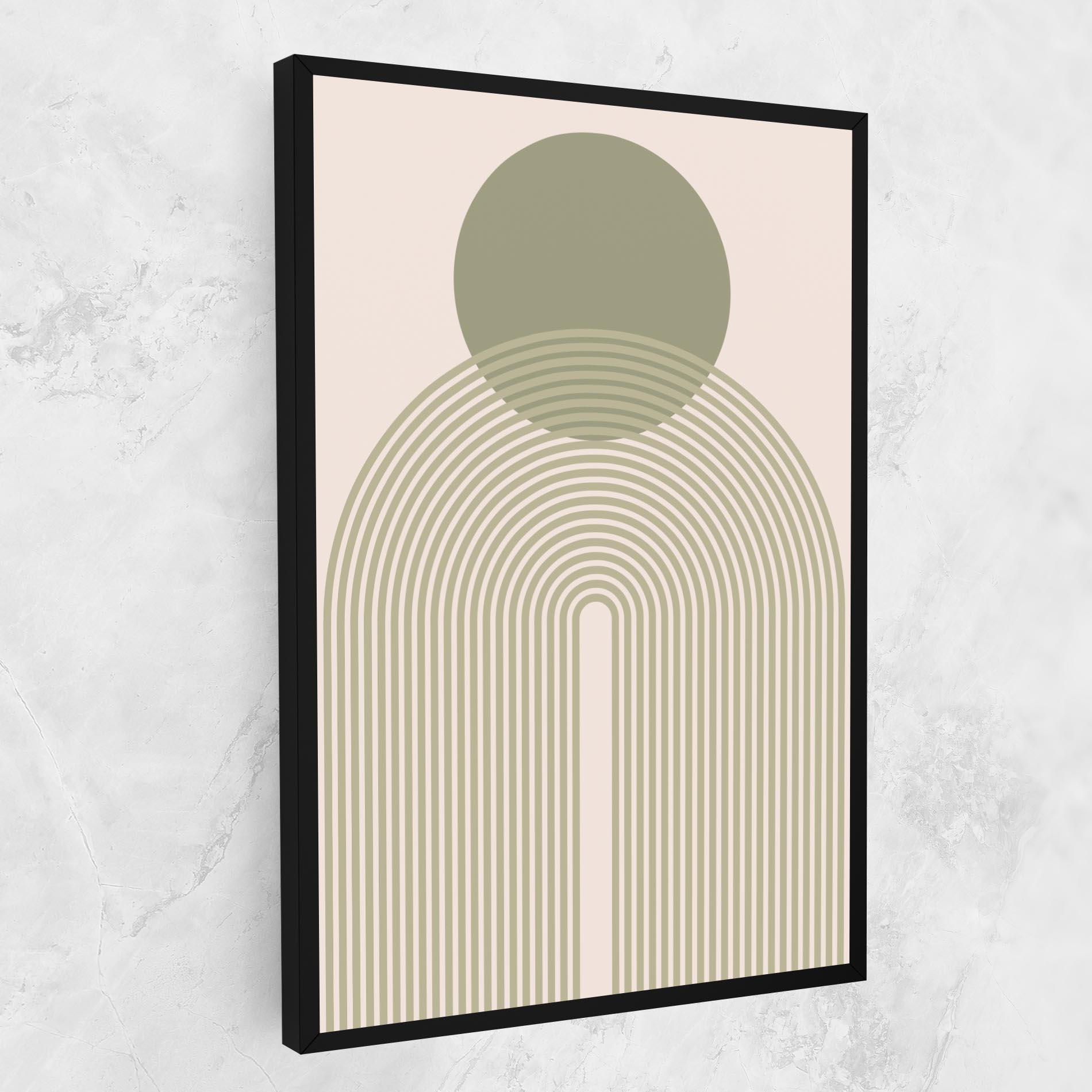 Tablou Canvas Green Circle Lines mockup 1
