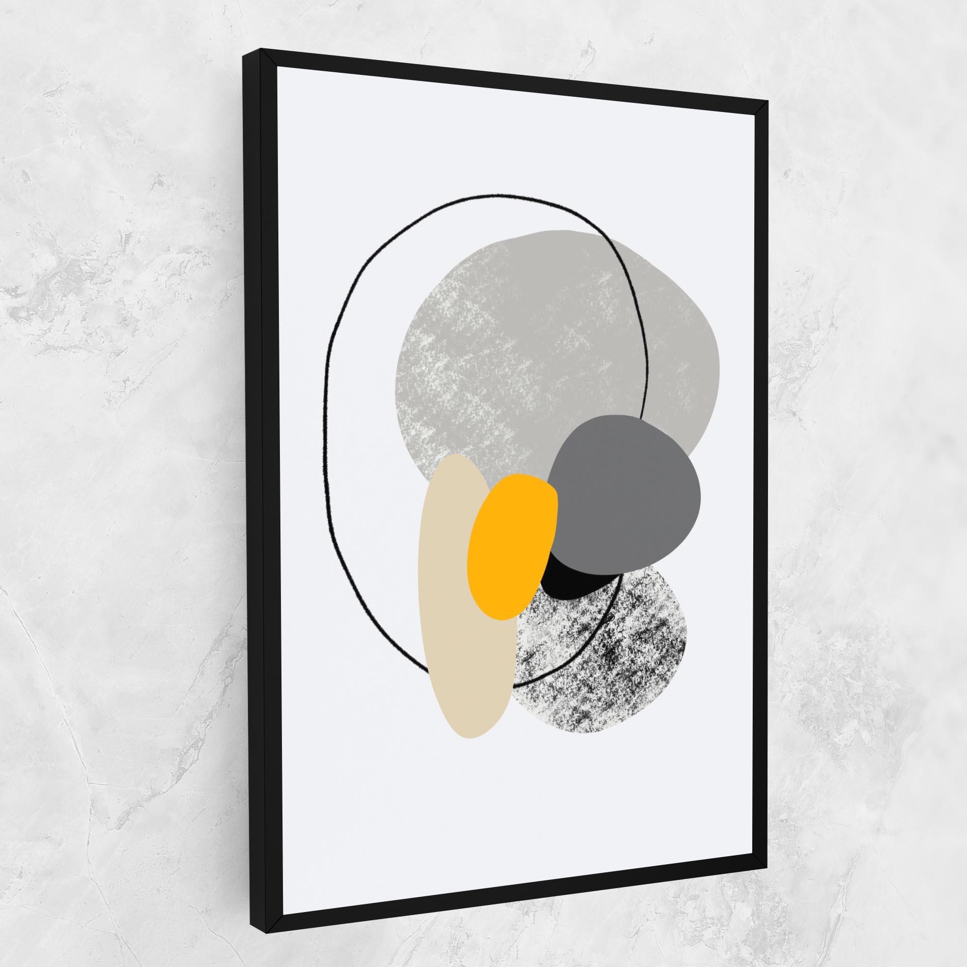Tablou Canvas Grey Orange Shape mockup 1