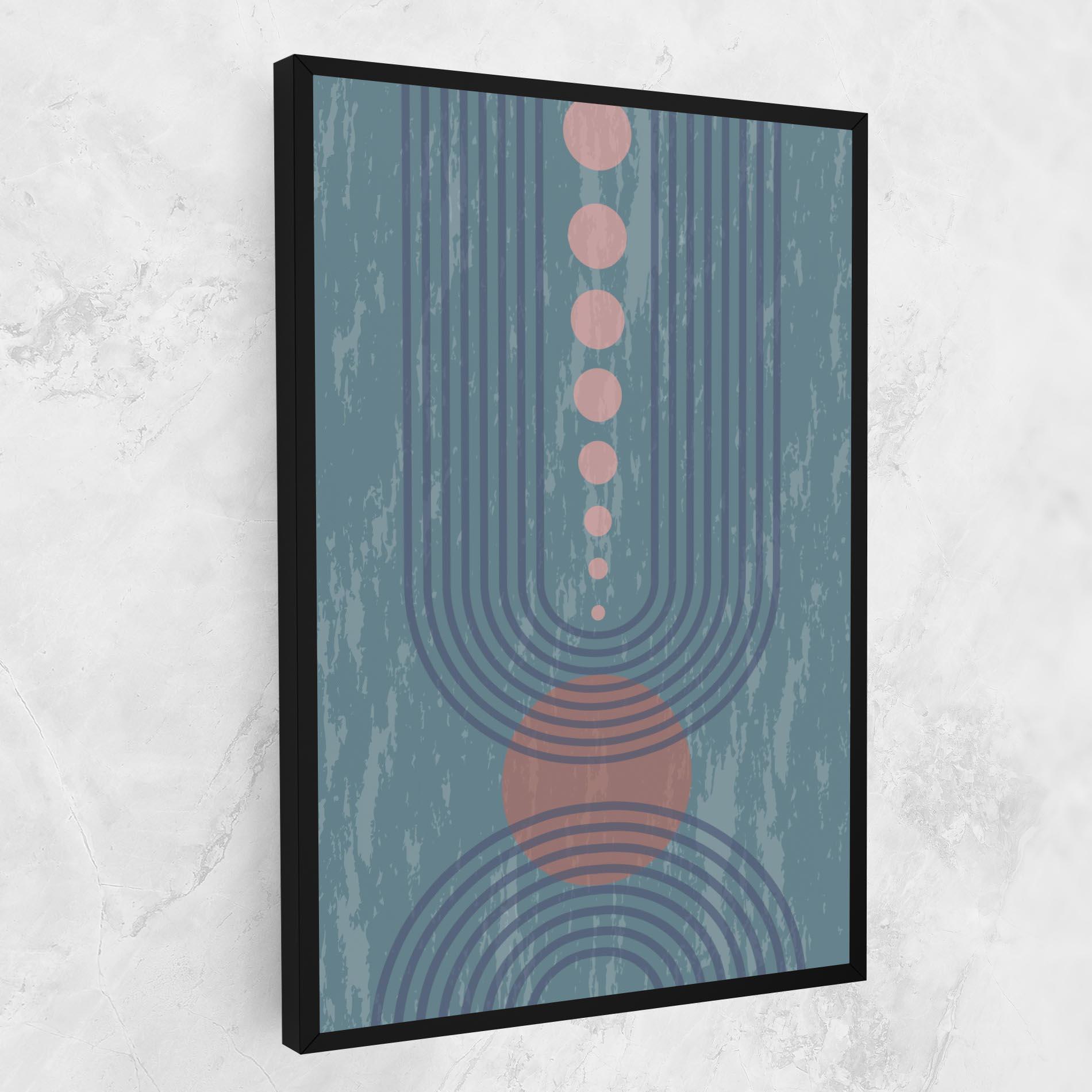 Tablou Canvas Pink Circle On Blue mockup 1
