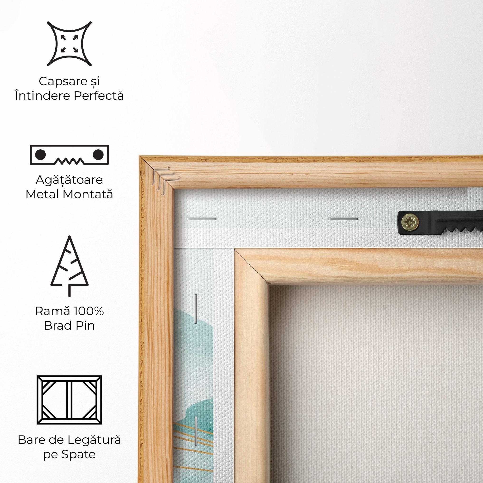 Tablou Canvas Gold Line Mountain mockup 5