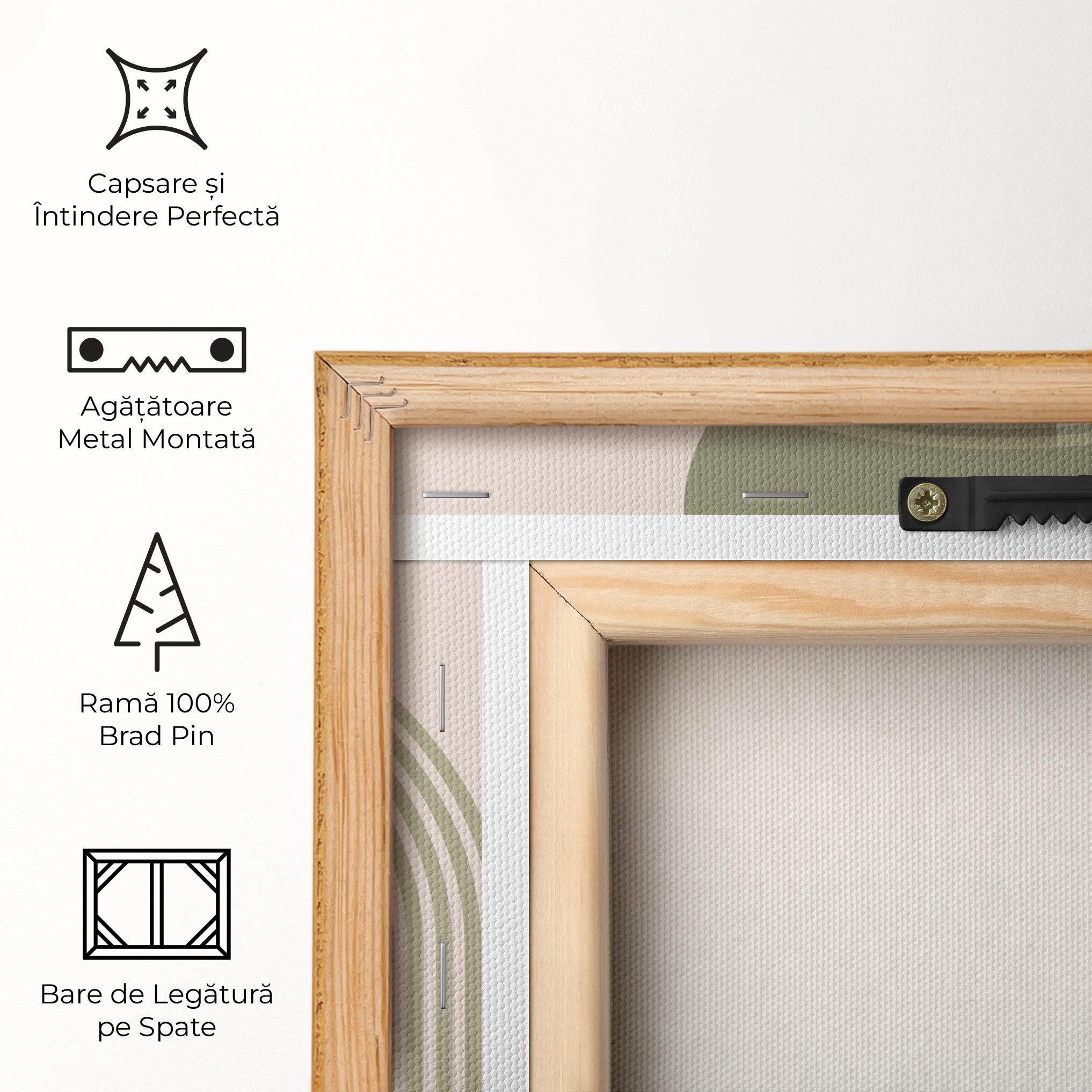 Tablou Canvas Green Circle Lines mockup 5