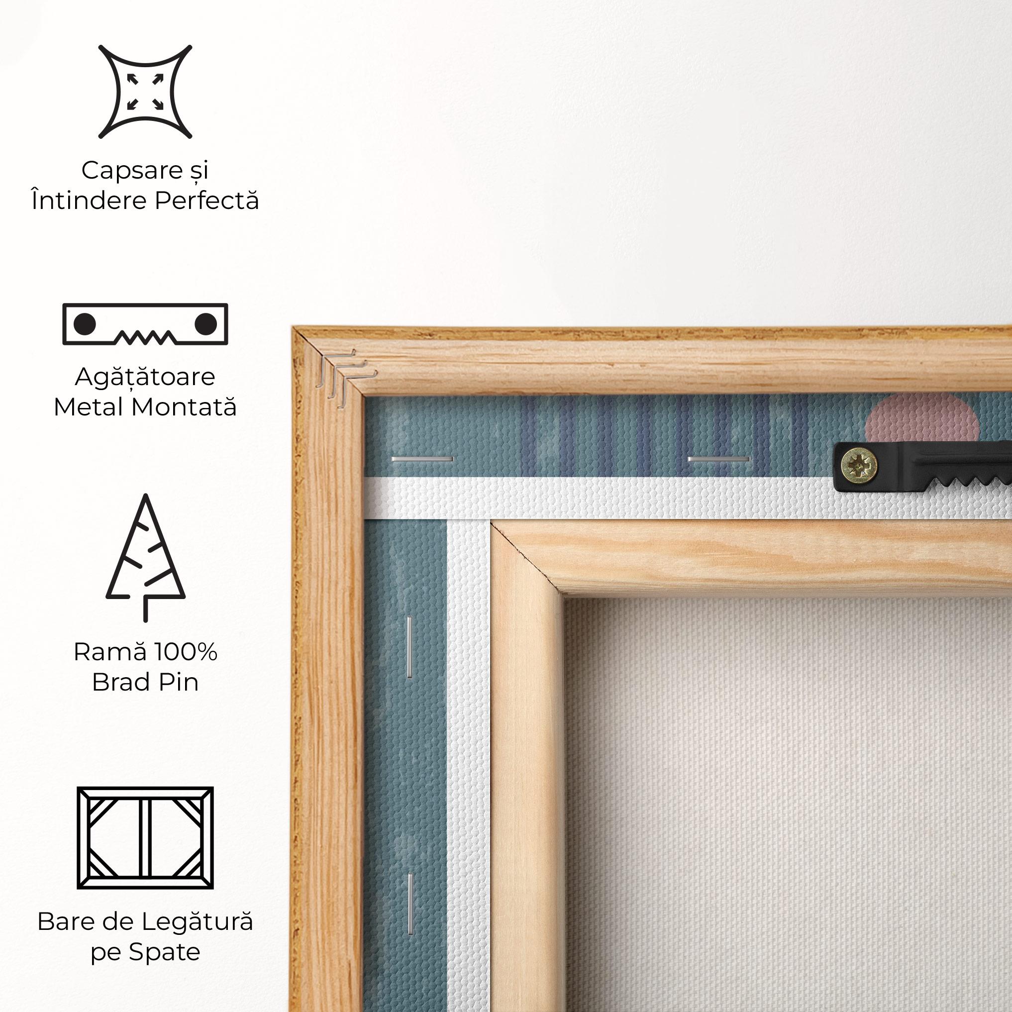 Tablou Canvas Pink Circle On Blue mockup 5