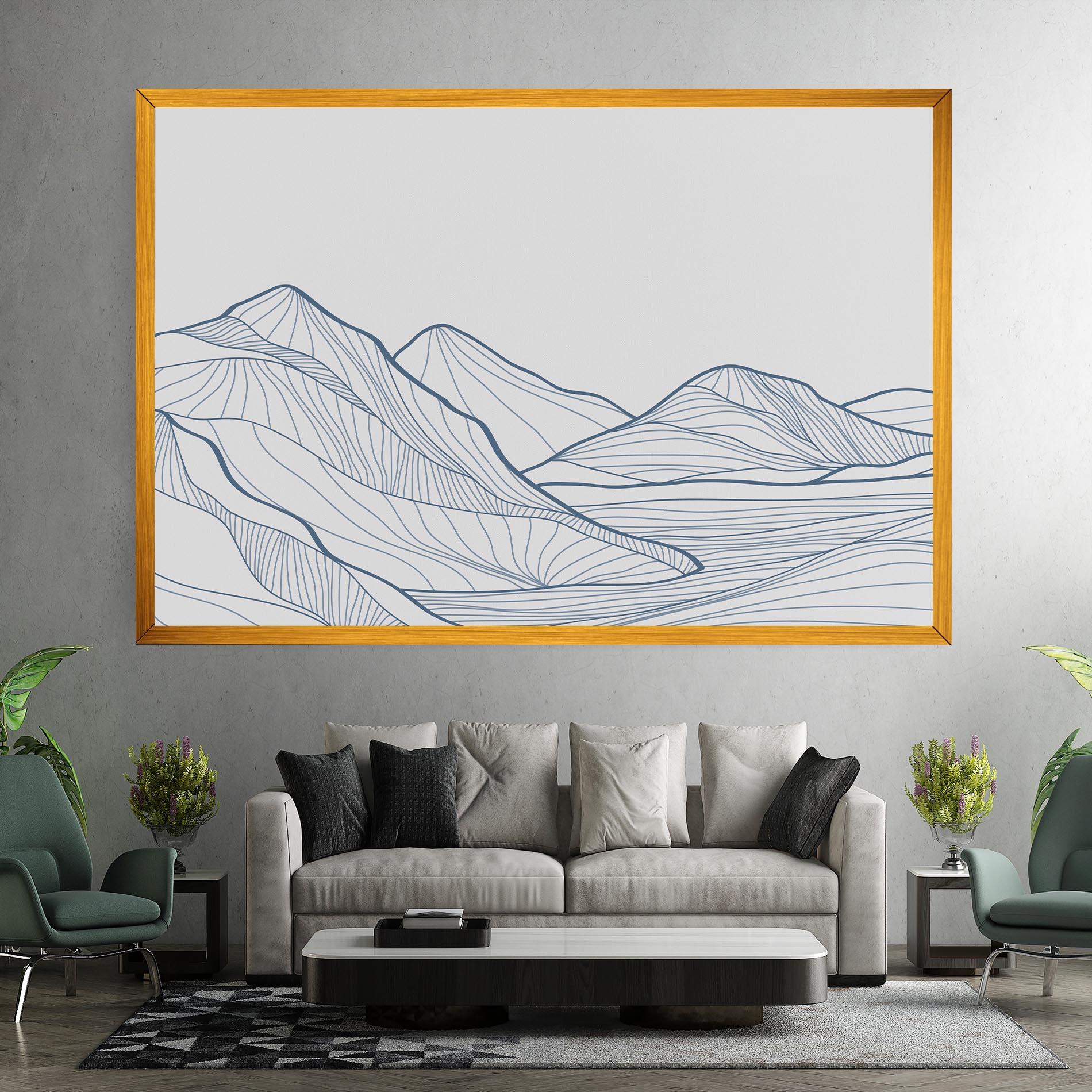 Tablou Canvas Mountain Blue Line mockup 7