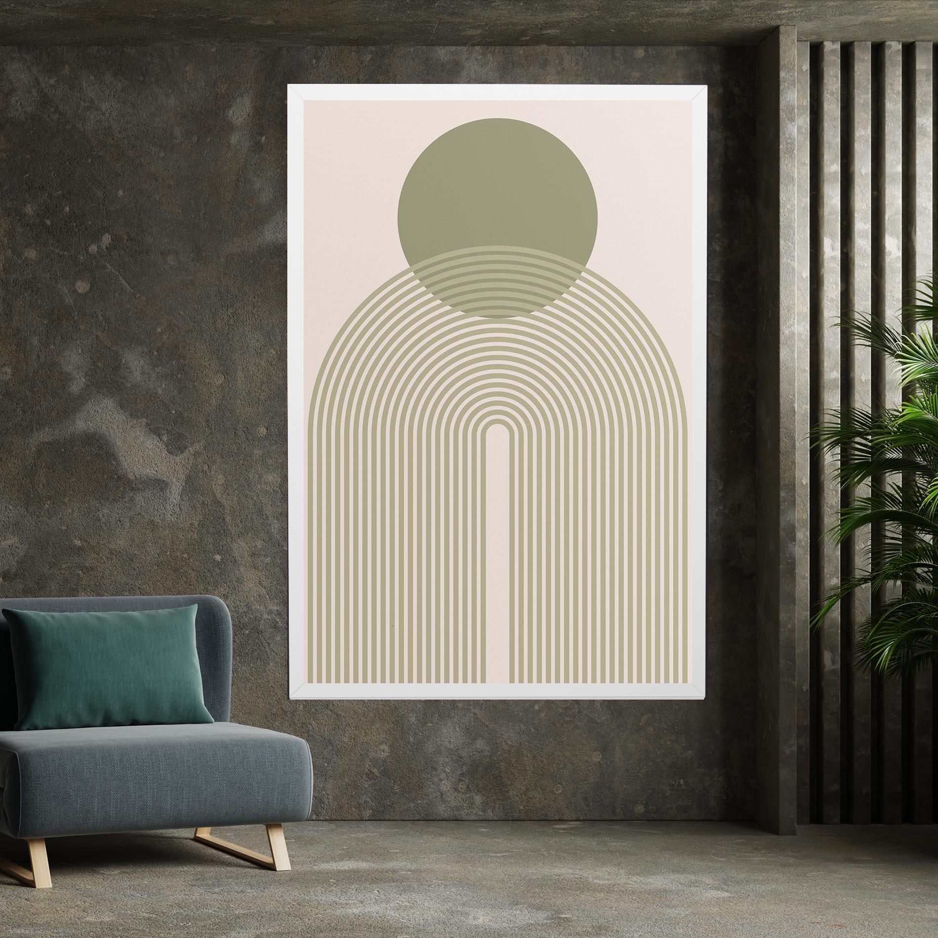 Tablou Canvas Green Circle Lines mockup 7