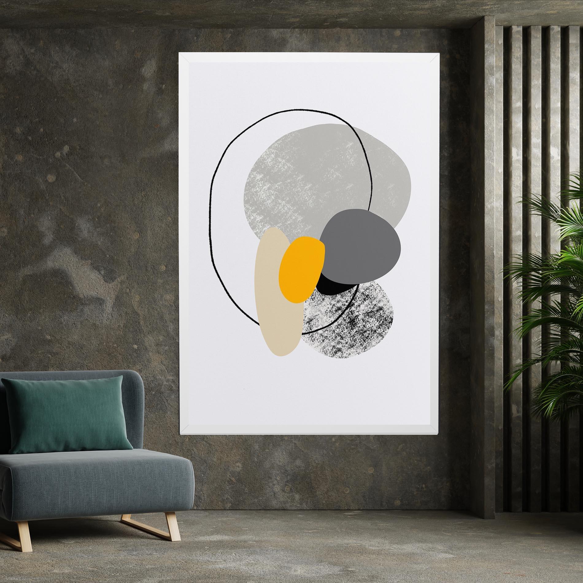 Tablou Canvas Grey Orange Shape mockup 7
