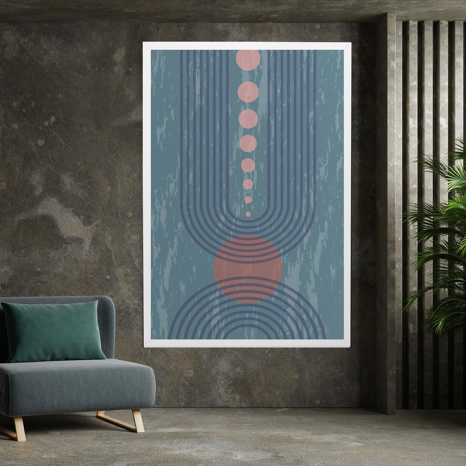 Tablou Canvas Pink Circle On Blue mockup 7