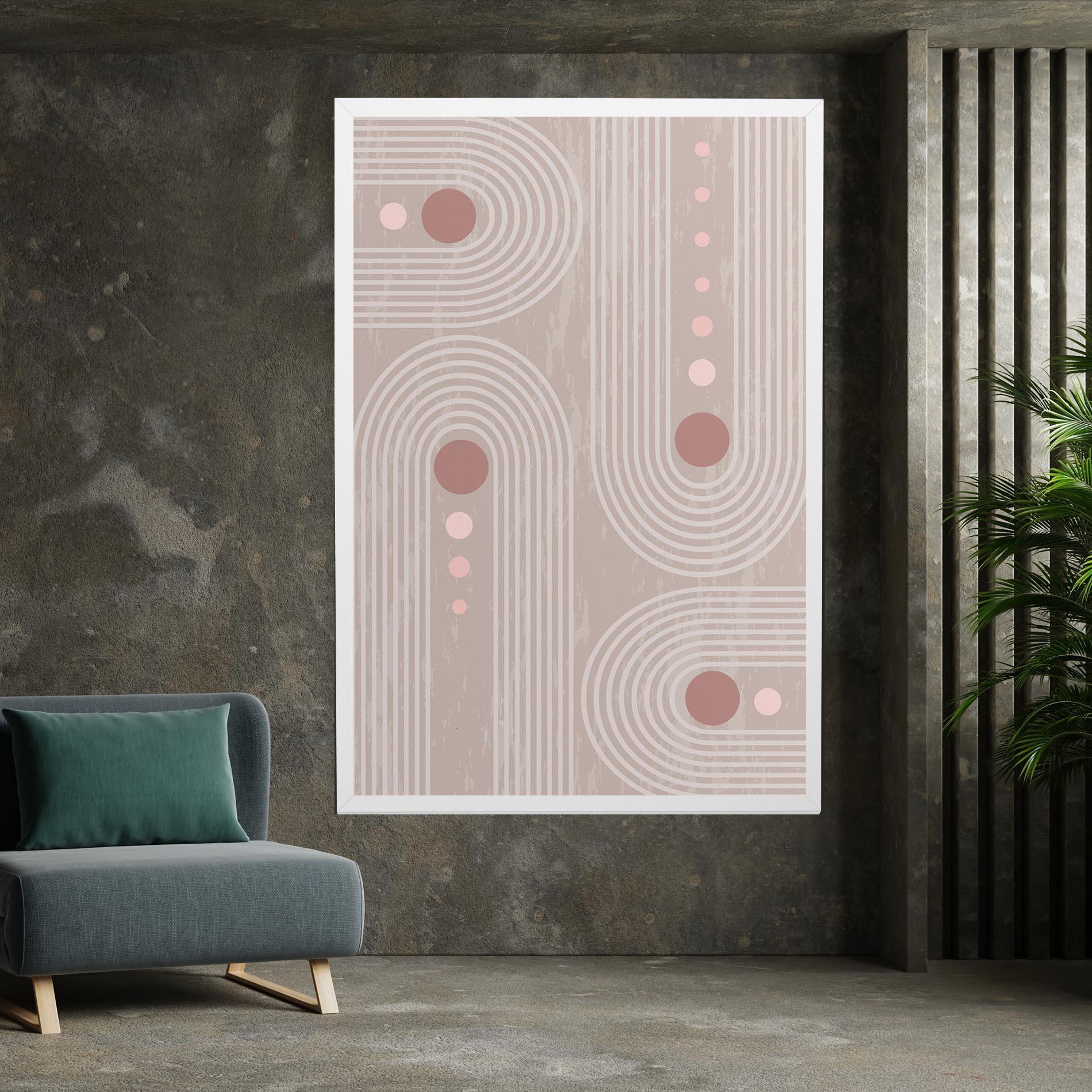 Tablou Canvas Pink Circle On Cream mockup 7