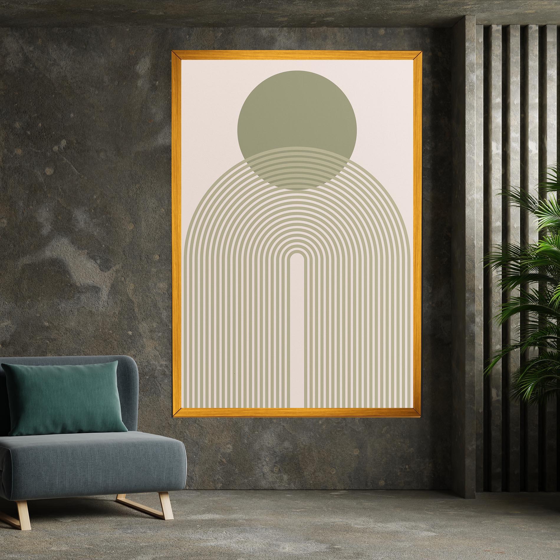 Tablou Canvas Green Circle Lines mockup 7