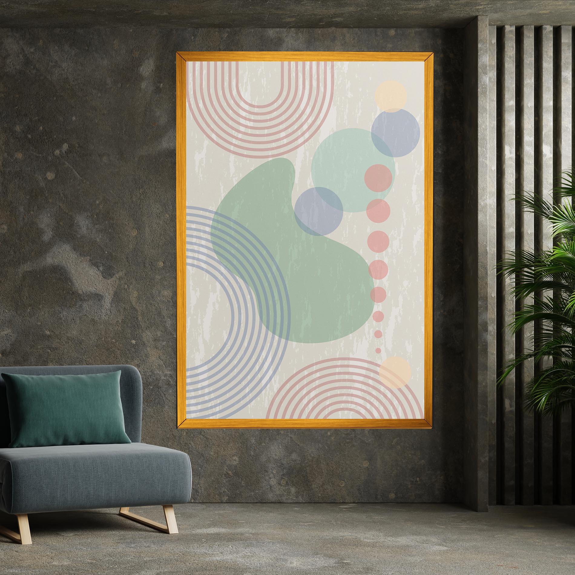 Tablou Canvas Green Pink Shapes mockup 7