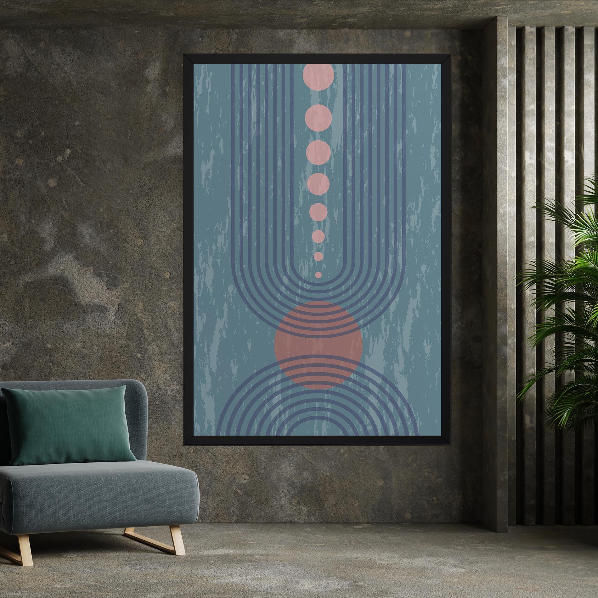 Tablou Canvas Pink Circle On Blue mockup 7