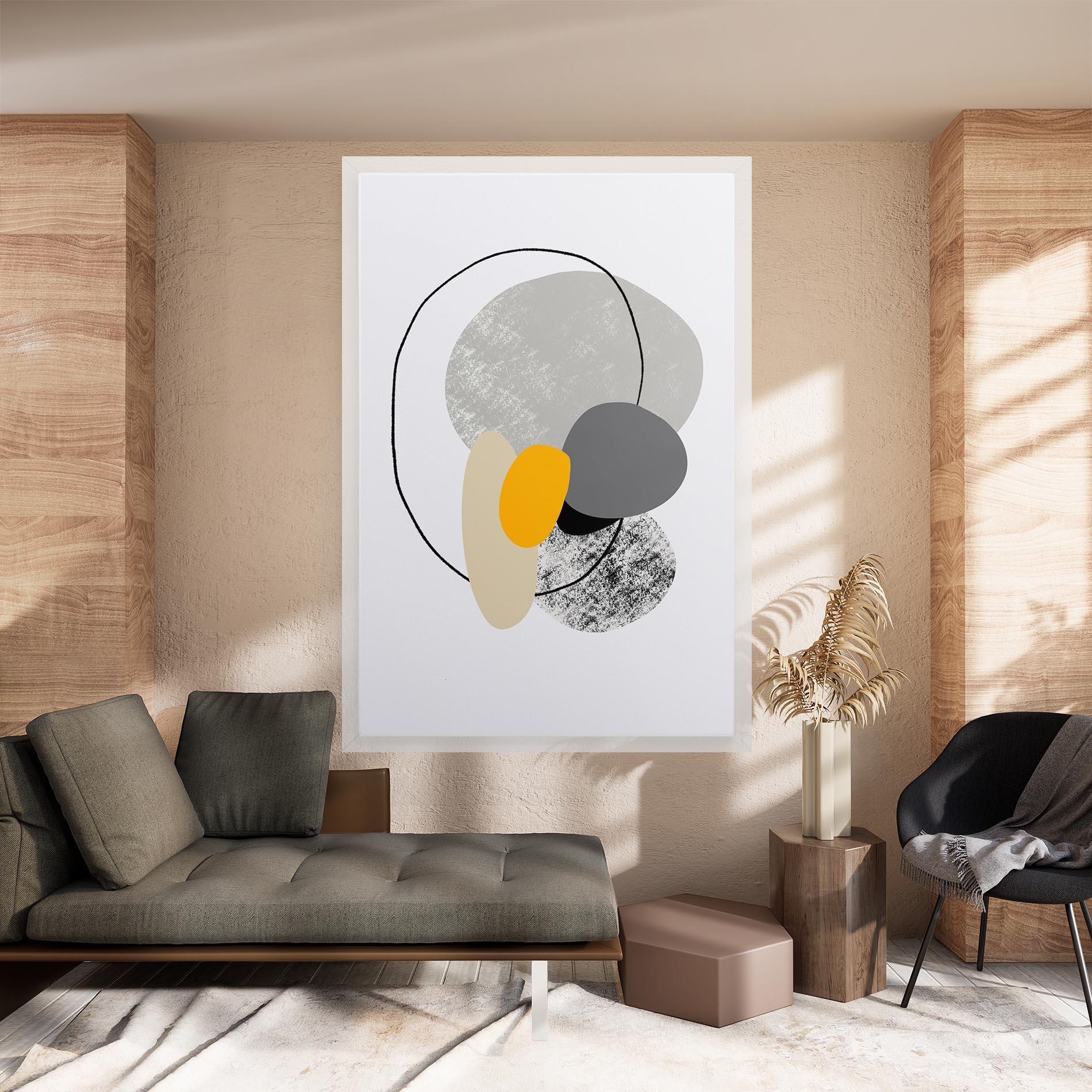 Tablou Canvas Grey Orange Shape mockup 8