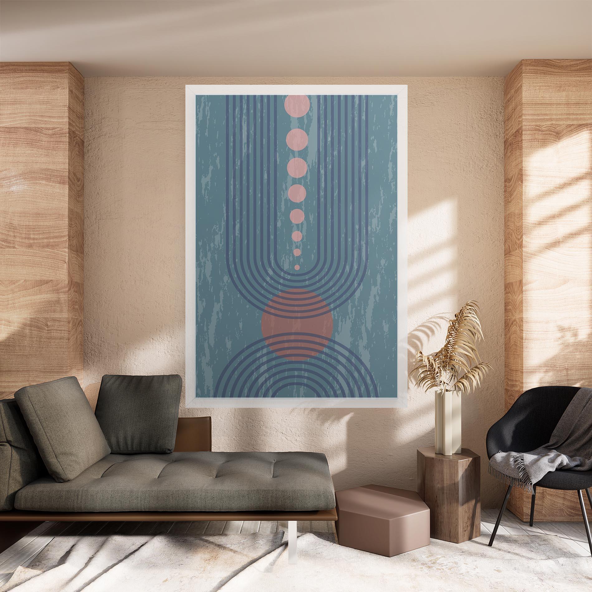 Tablou Canvas Pink Circle On Blue mockup 8