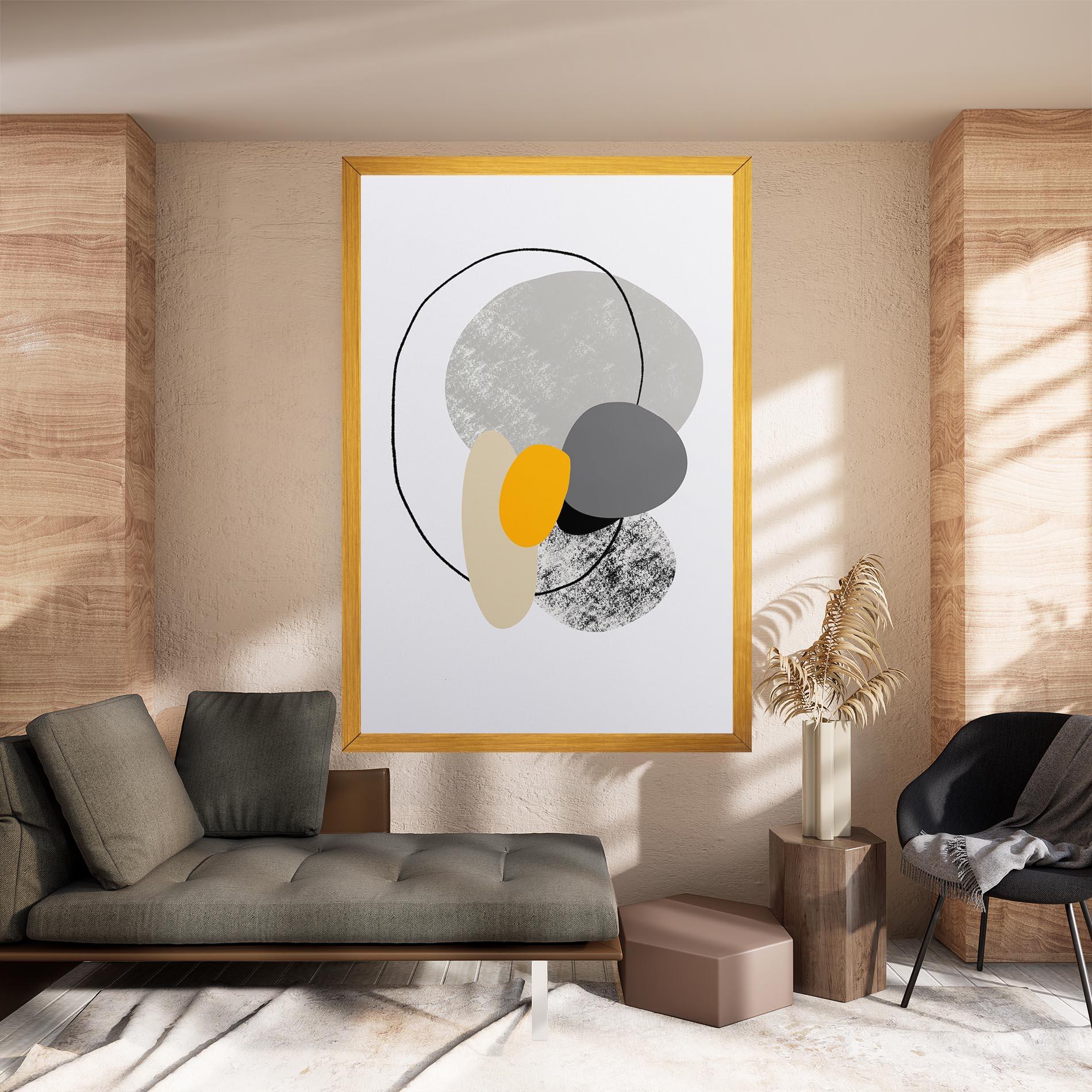 Tablou Canvas Grey Orange Shape mockup 8