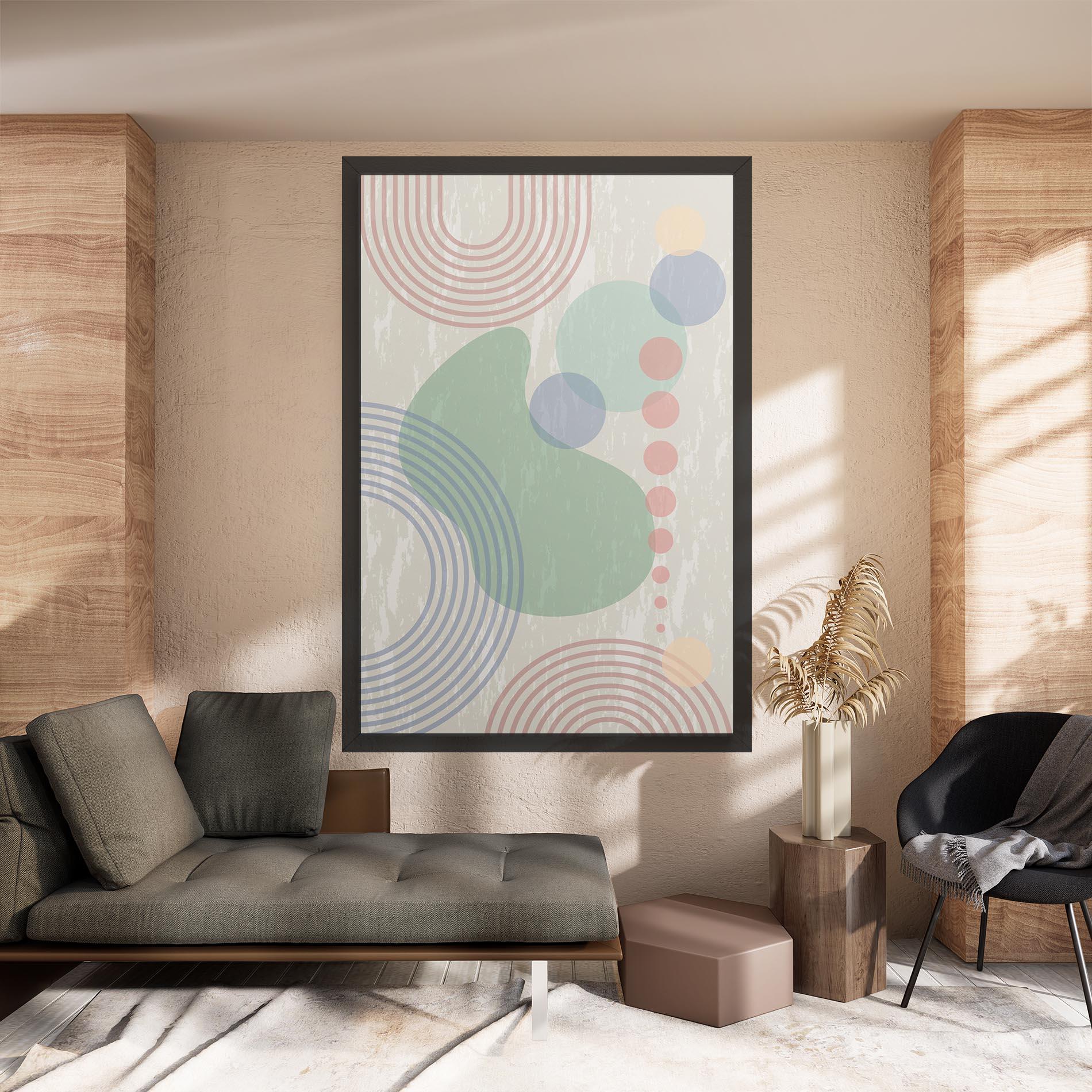 Tablou Canvas Green Pink Shapes mockup 8