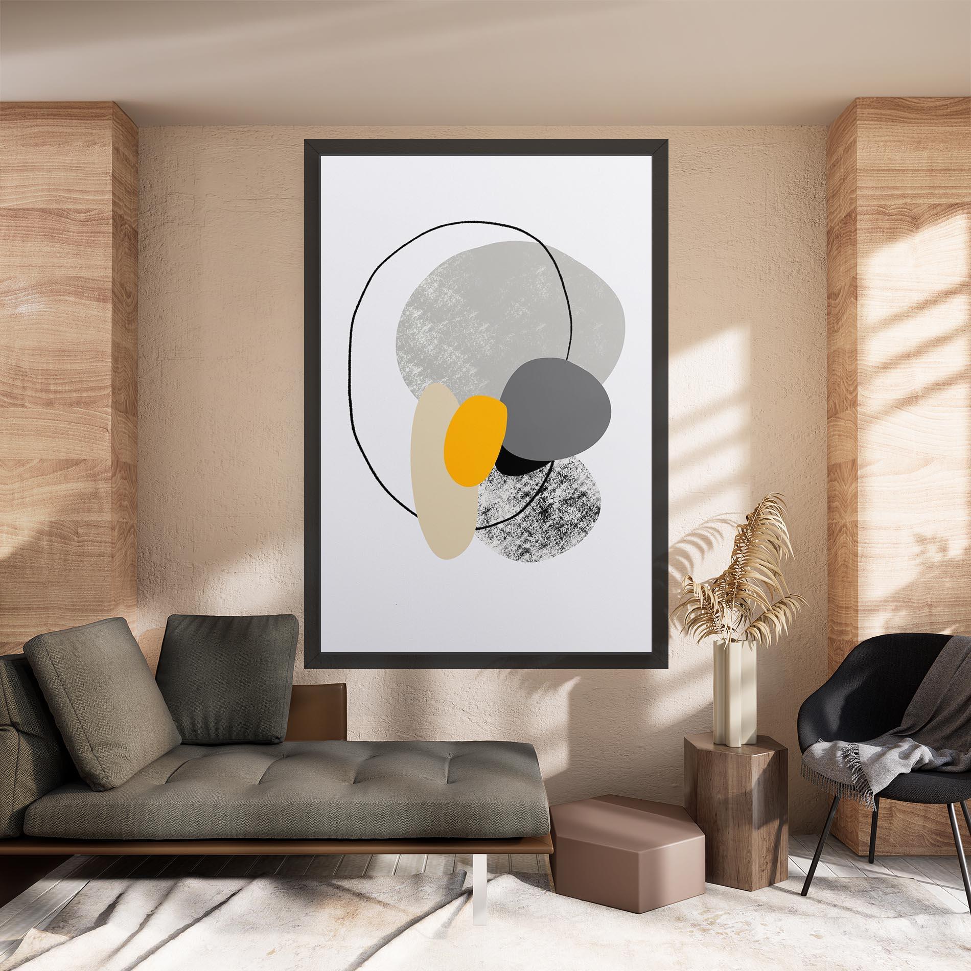 Tablou Canvas Grey Orange Shape mockup 8