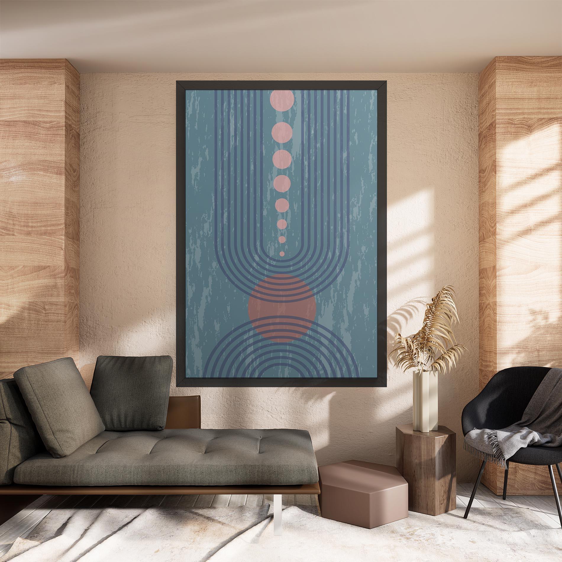 Tablou Canvas Pink Circle On Blue mockup 8