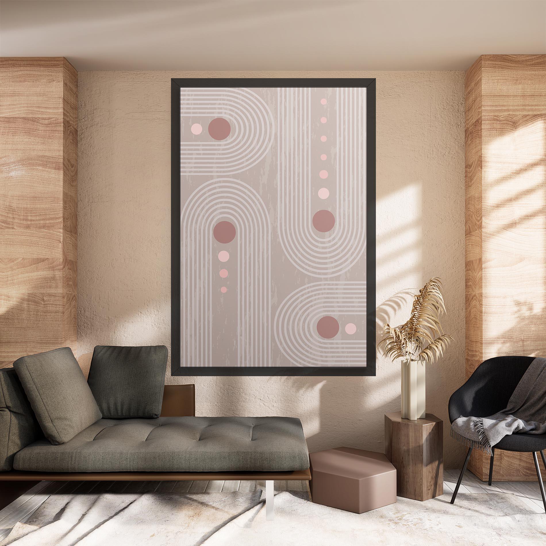 Tablou Canvas Pink Circle On Cream mockup 8